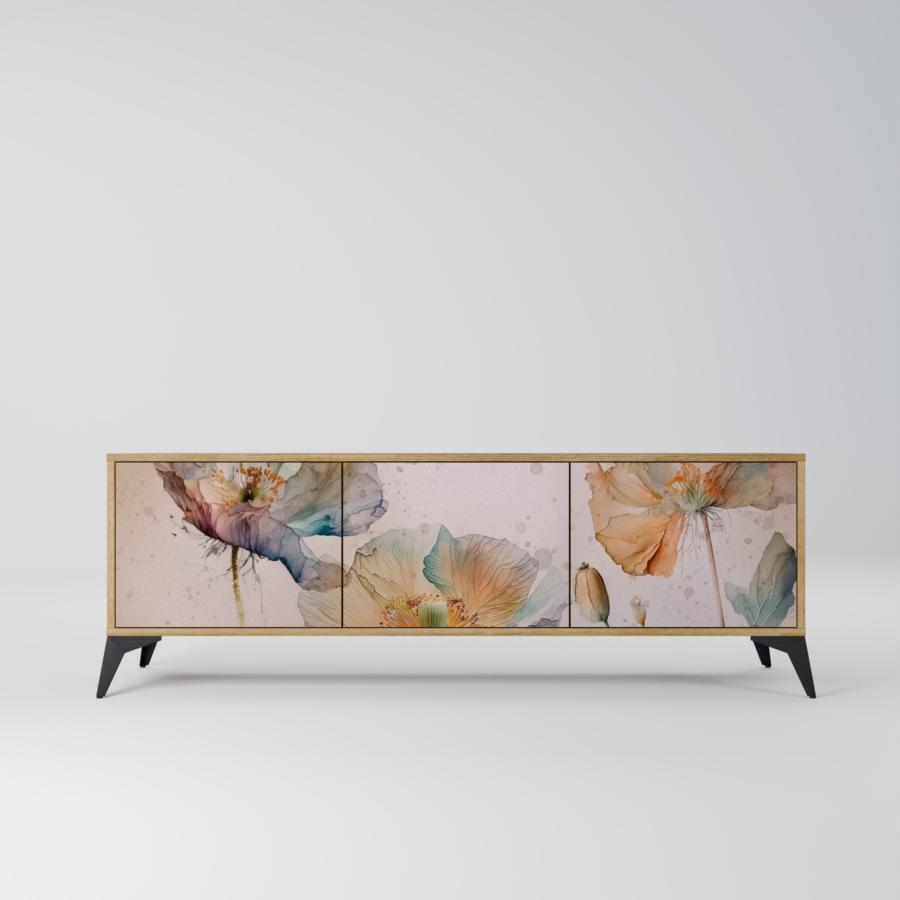 SOFTEN POPPY TV-Lowboard mit 3 Türen in Eiche-Optik