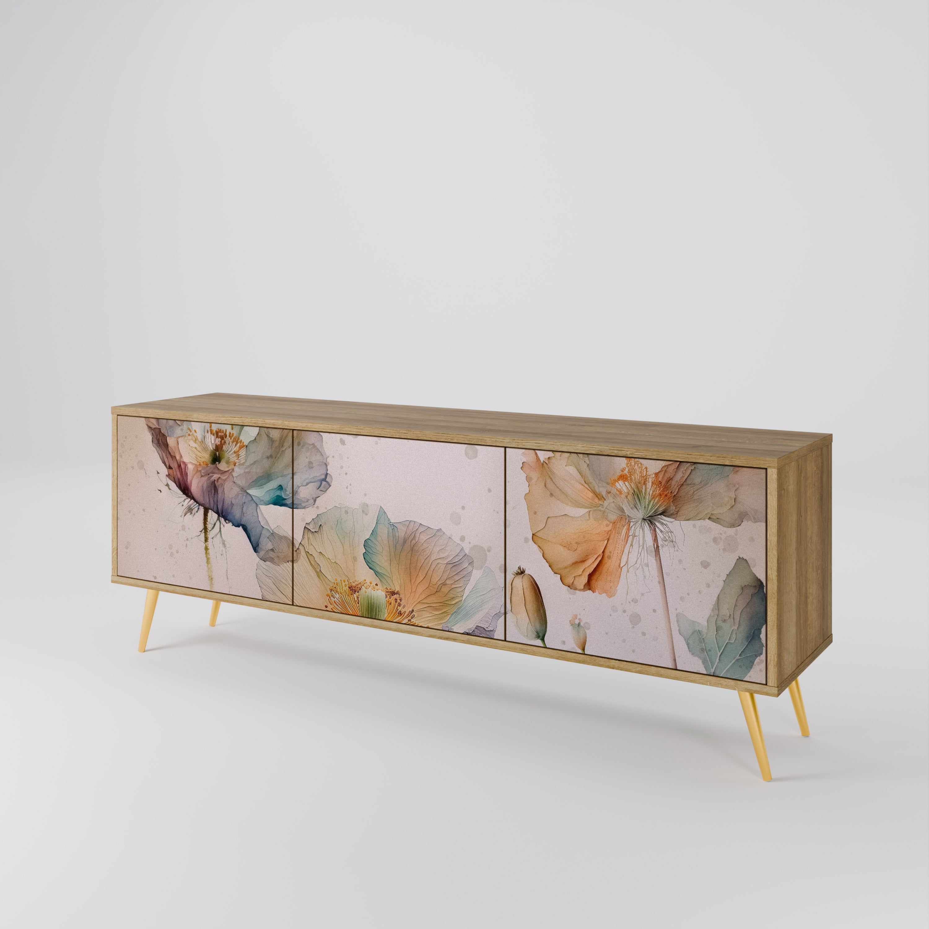 SOFTEN POPPY 3-Door TV Cabinet