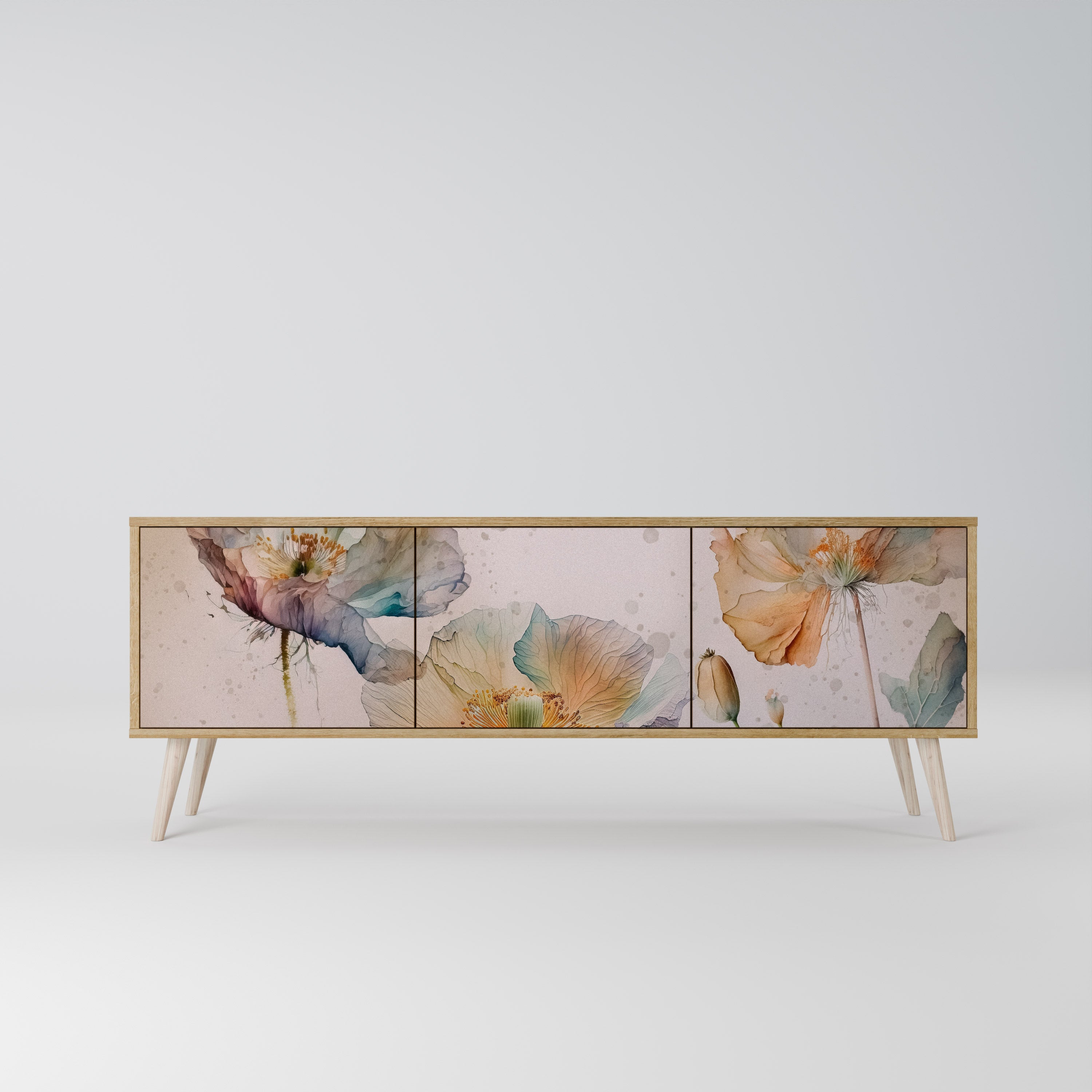 SOFTEN POPPY TV-Lowboard mit 3 Türen in Eiche-Optik