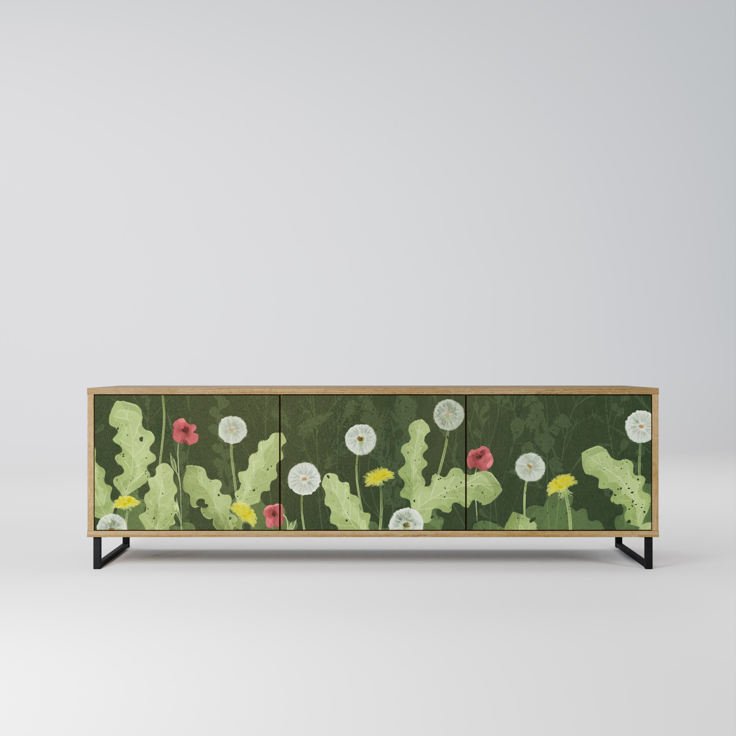 DANDELION AMUSE TV-Lowboard mit 3 Türen in Eiche-Optik