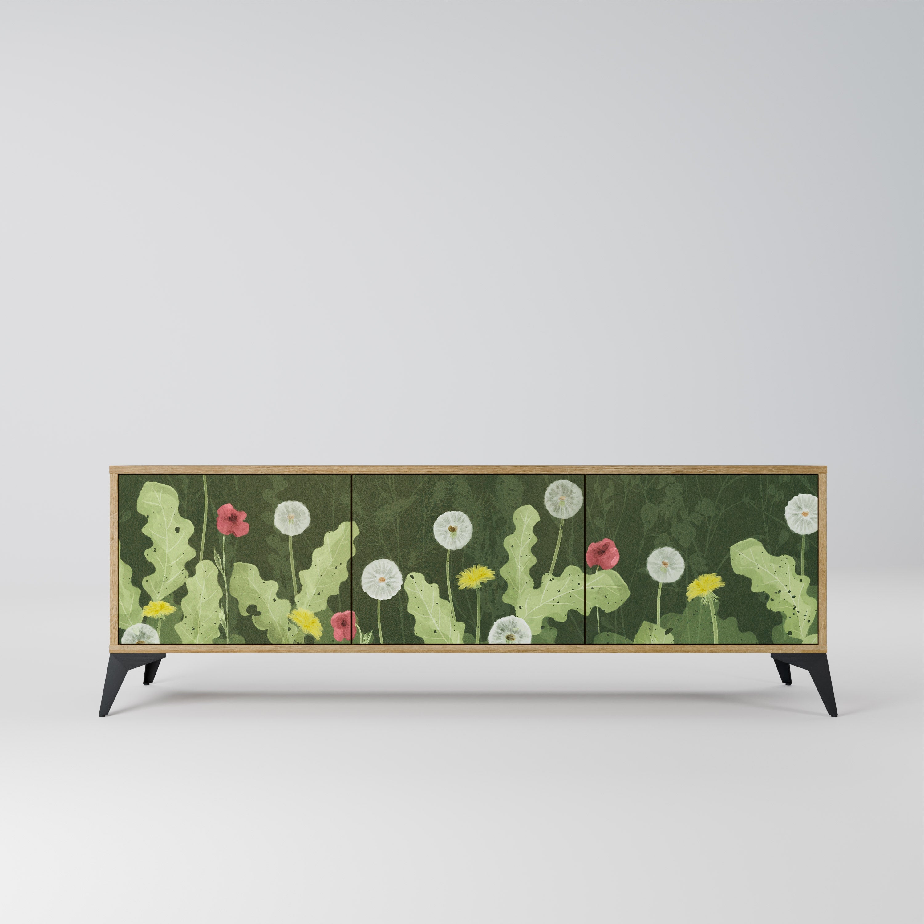 DANDELION AMUSE TV-Lowboard mit 3 Türen in Eiche-Optik