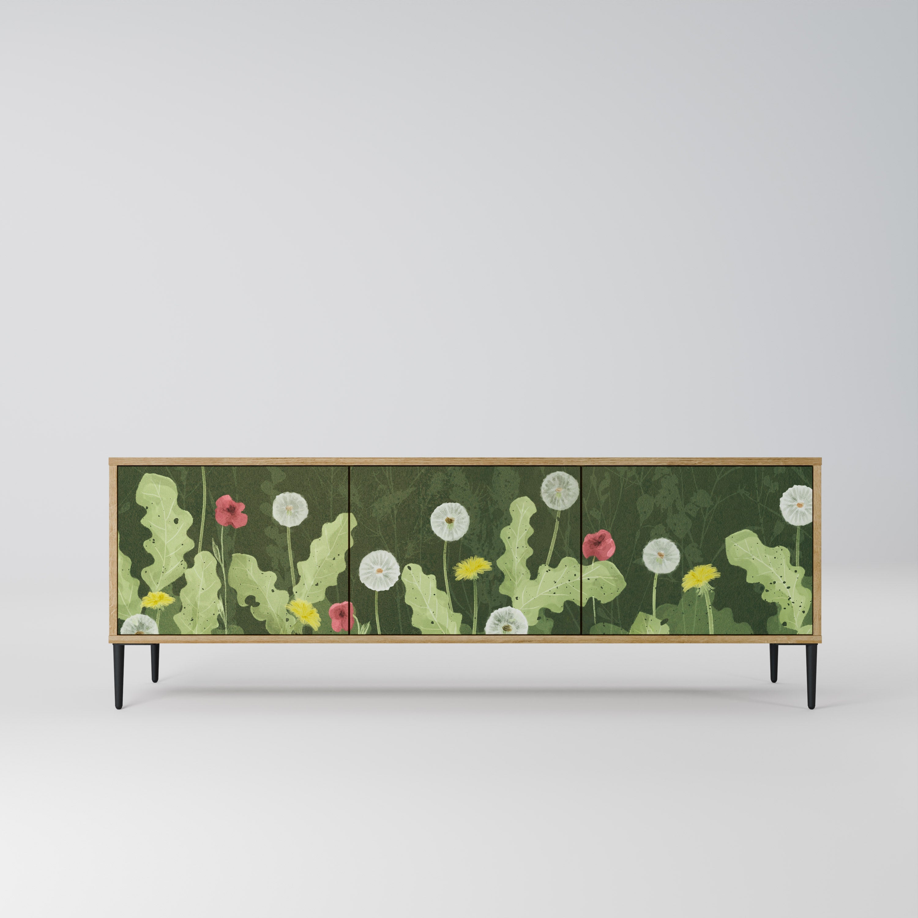 DANDELION AMUSE TV-Lowboard mit 3 Türen in Eiche-Optik