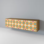 FLORAL DECOR TV-Lowboard mit 3 Türen in Eiche-Optik