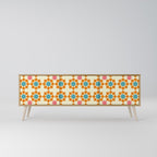 FLORAL DECOR TV-Lowboard mit 3 Türen in Eiche-Optik