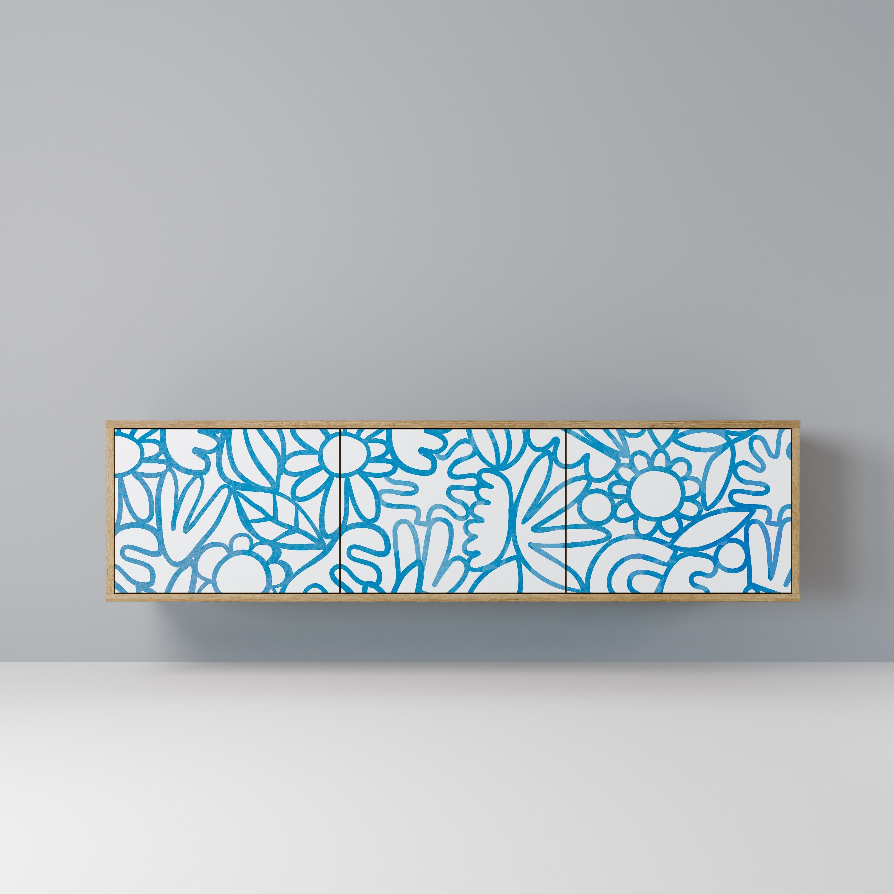 BLOOMY MORNING TV-Lowboard mit 3 Türen in Eiche-Optik