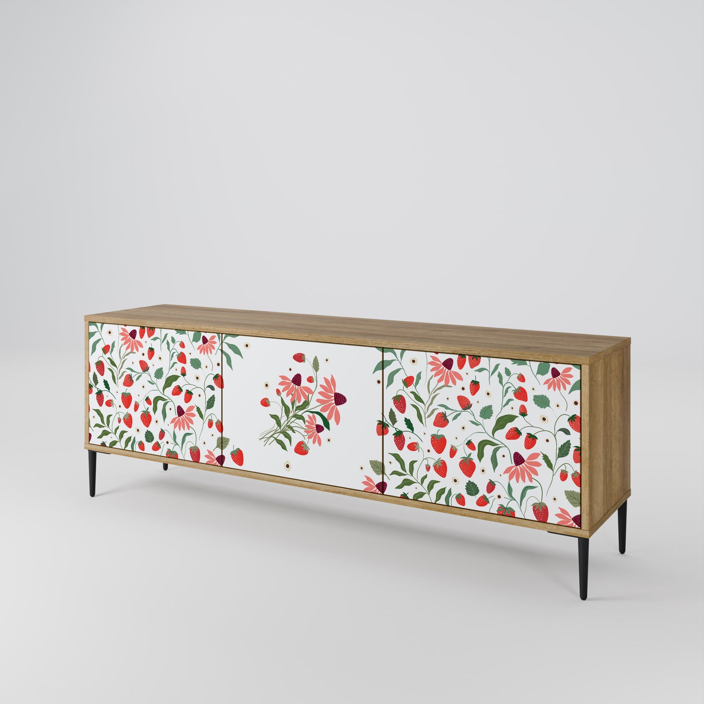 FLOWERS AND STRAWBERRIES 3-türiges TV-Lowboard
