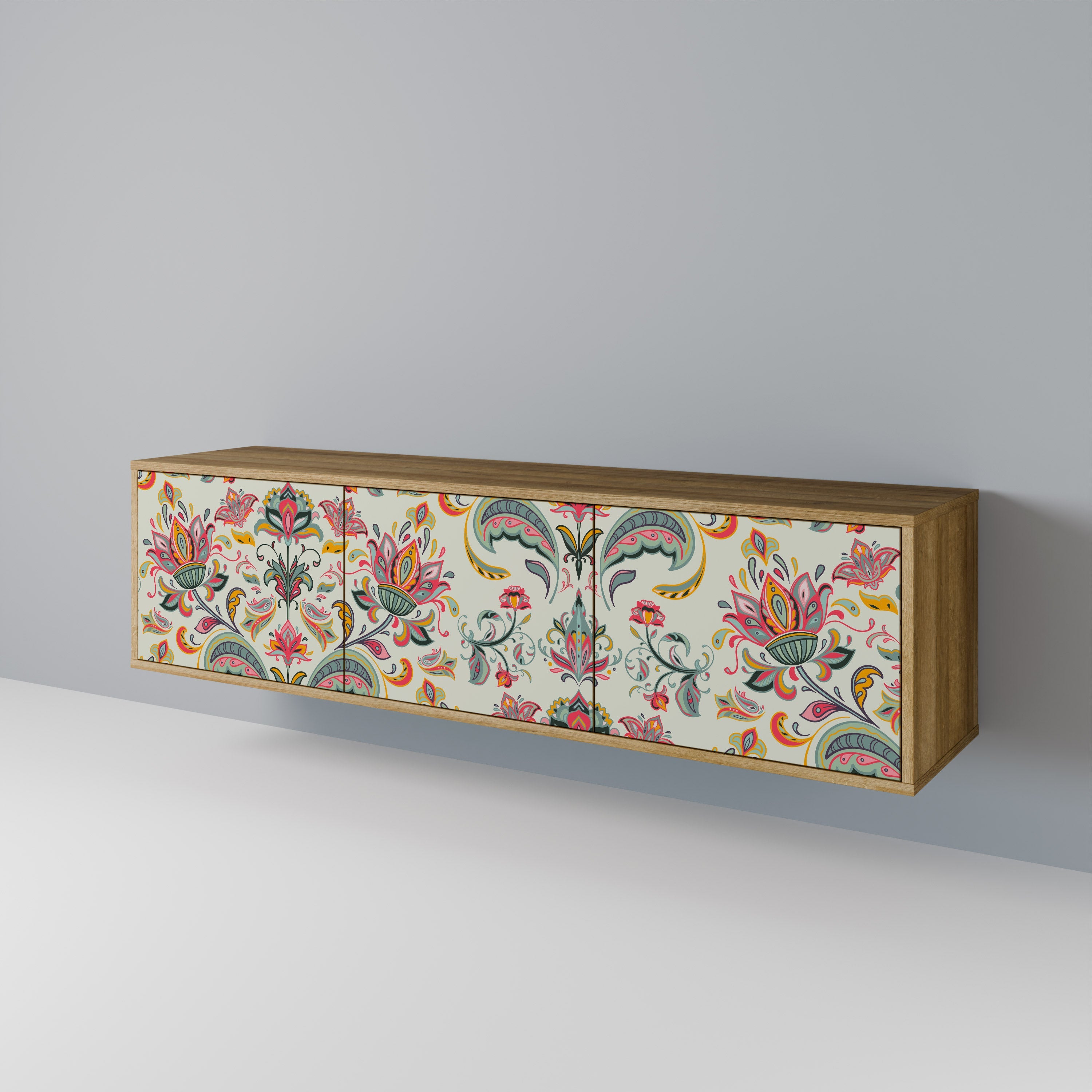 ORGANIC FOLKLORE TV-Lowboard mit 3 Türen in Eiche-Optik