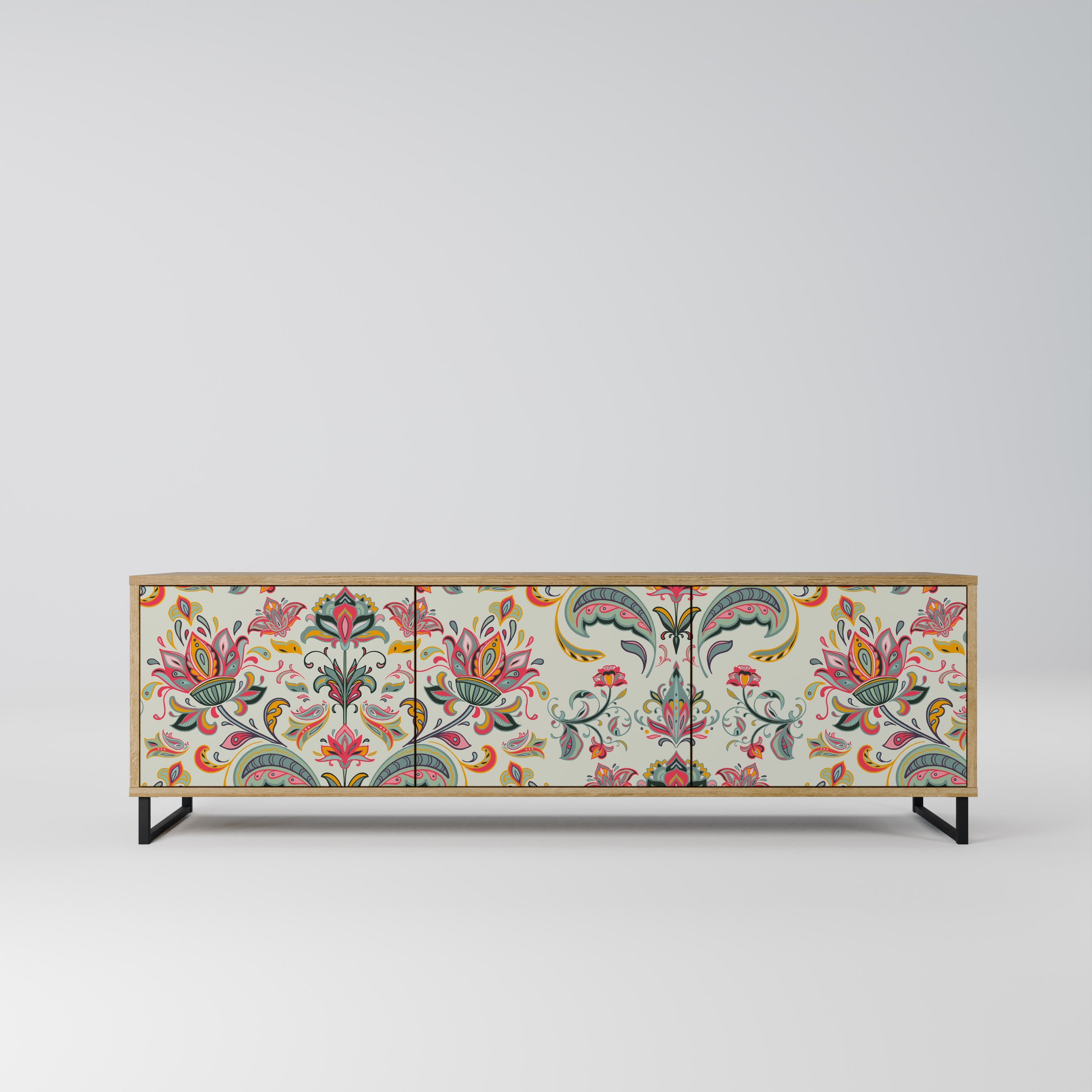 ORGANIC FOLKLORE TV-Lowboard mit 3 Türen in Eiche-Optik