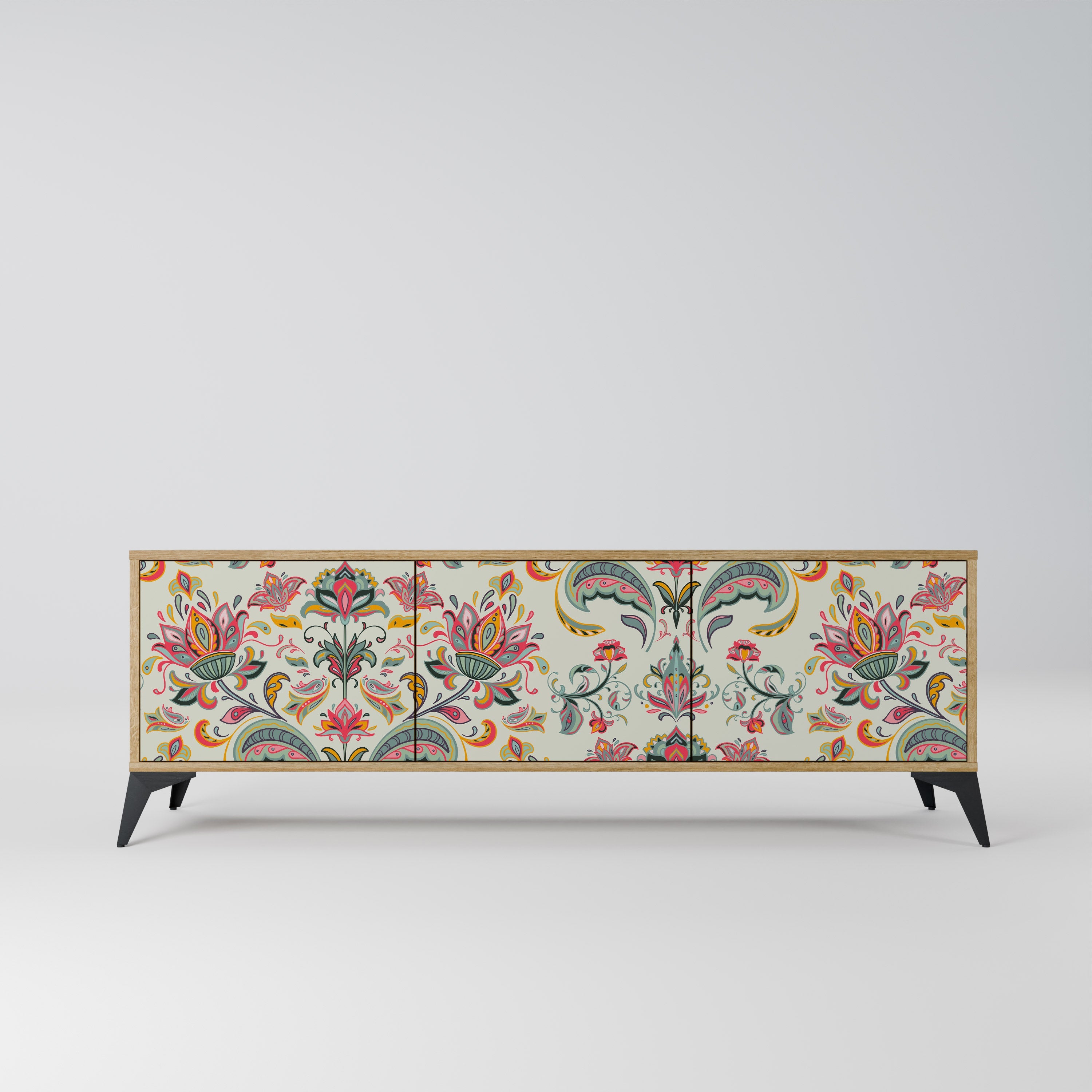 ORGANIC FOLKLORE TV-Lowboard mit 3 Türen in Eiche-Optik