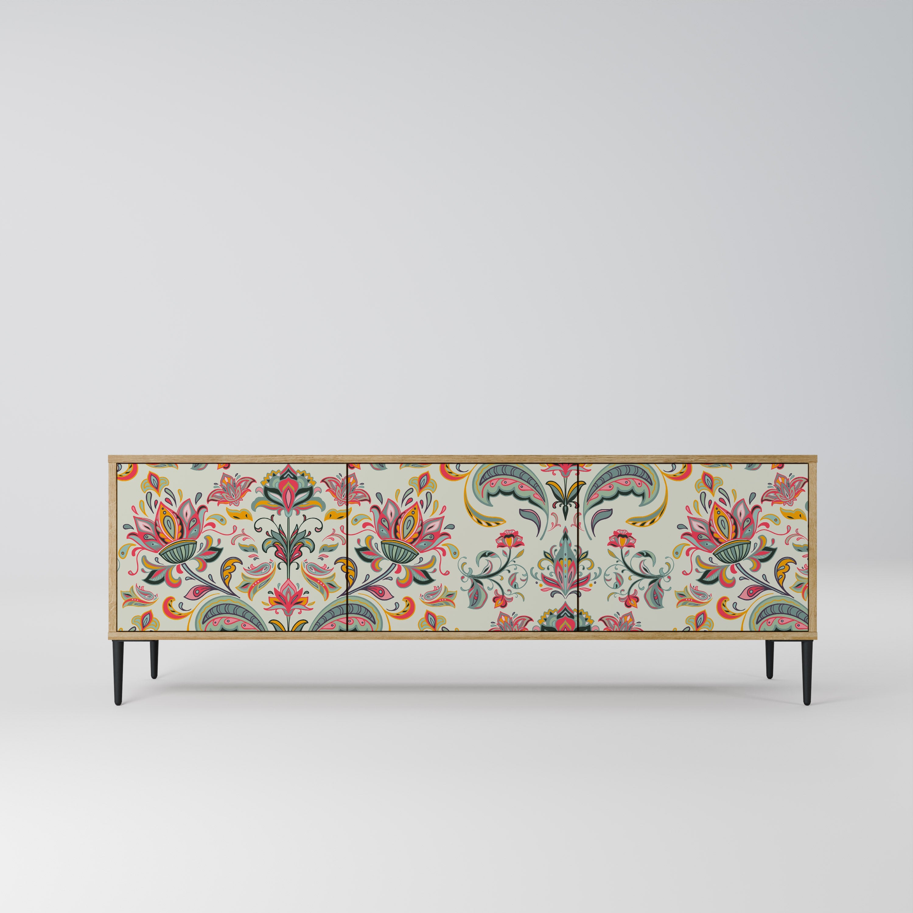 ORGANIC FOLKLORE TV-Lowboard mit 3 Türen in Eiche-Optik