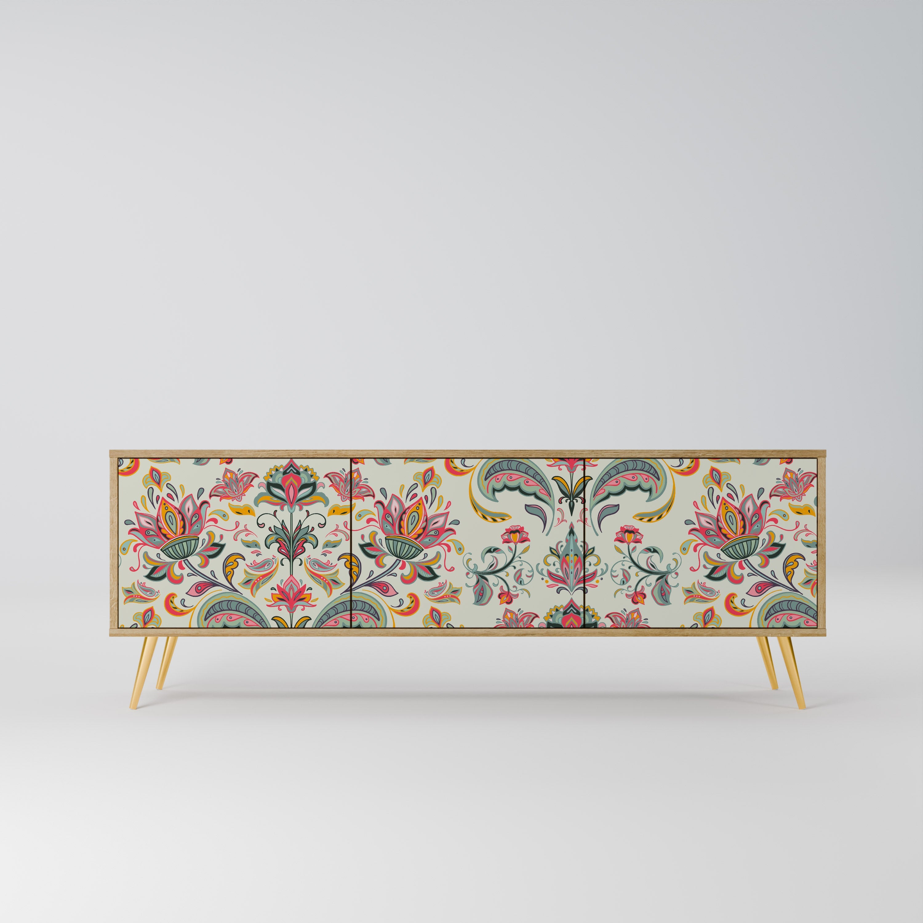 ORGANIC FOLKLORE TV-Lowboard mit 3 Türen in Eiche-Optik