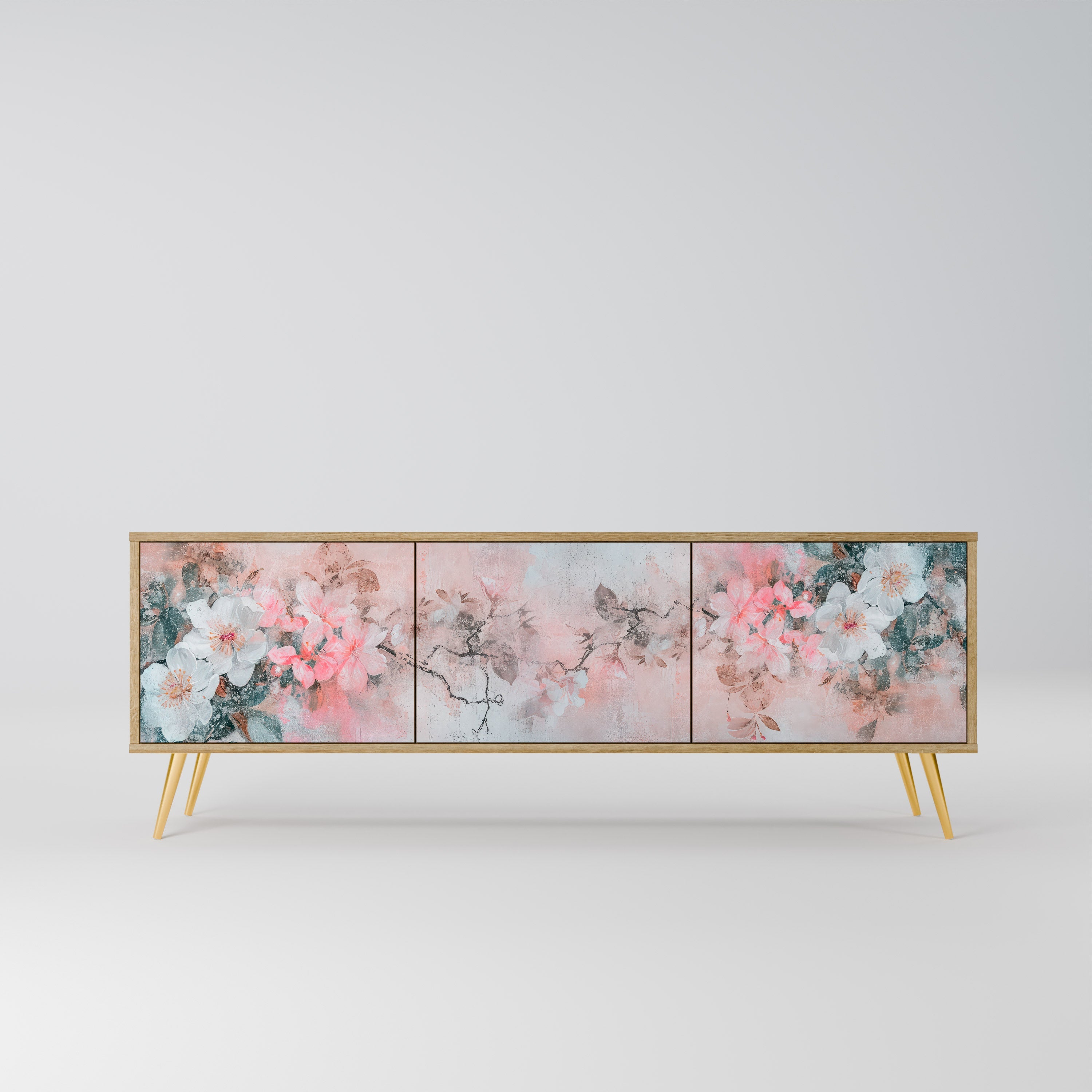 CHERRY BLOSSOM TV-Lowboard mit 3 Türen in Eiche-Optik