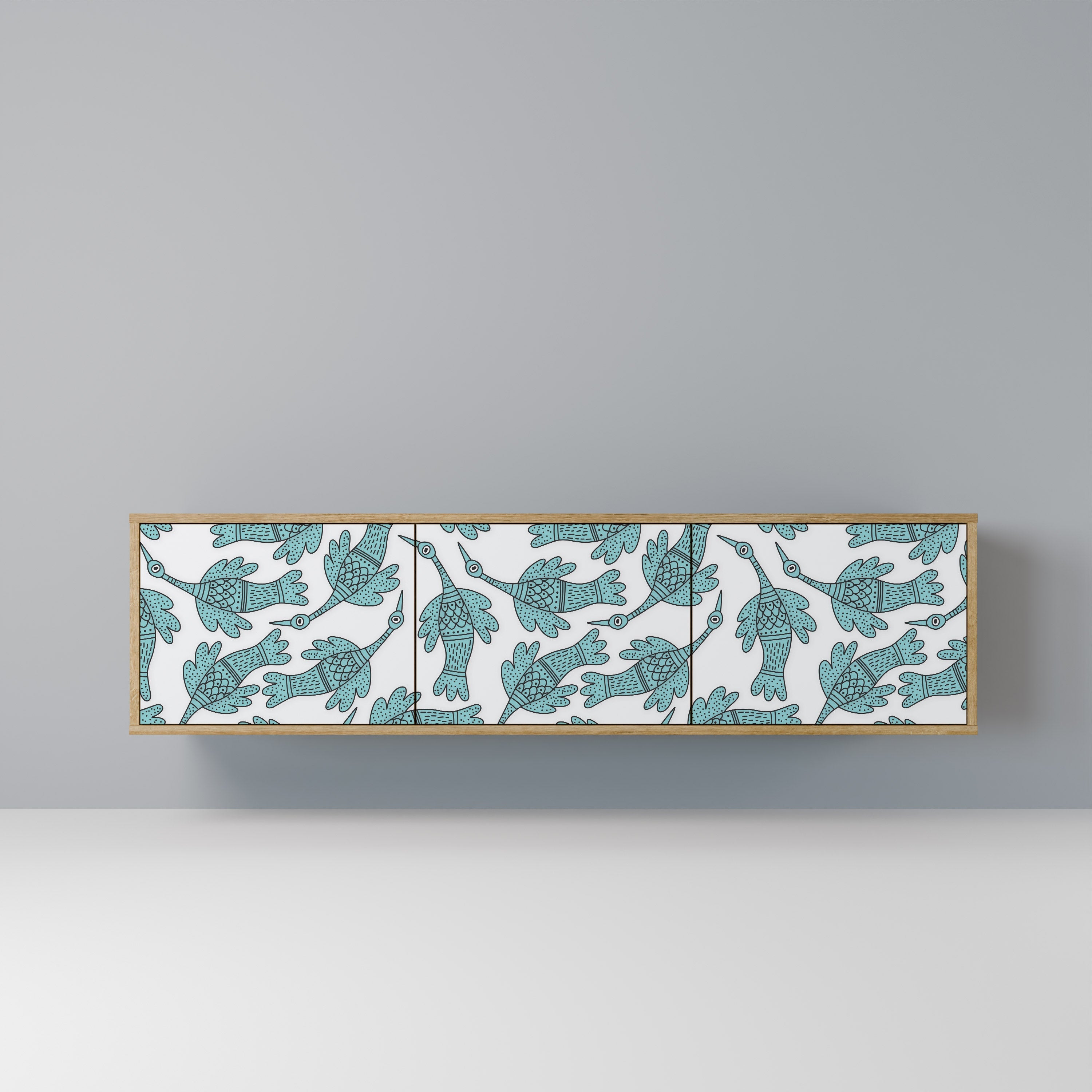 WATERSPOUT SONGIBIRD 3-Door TV Stand in Oak Effect