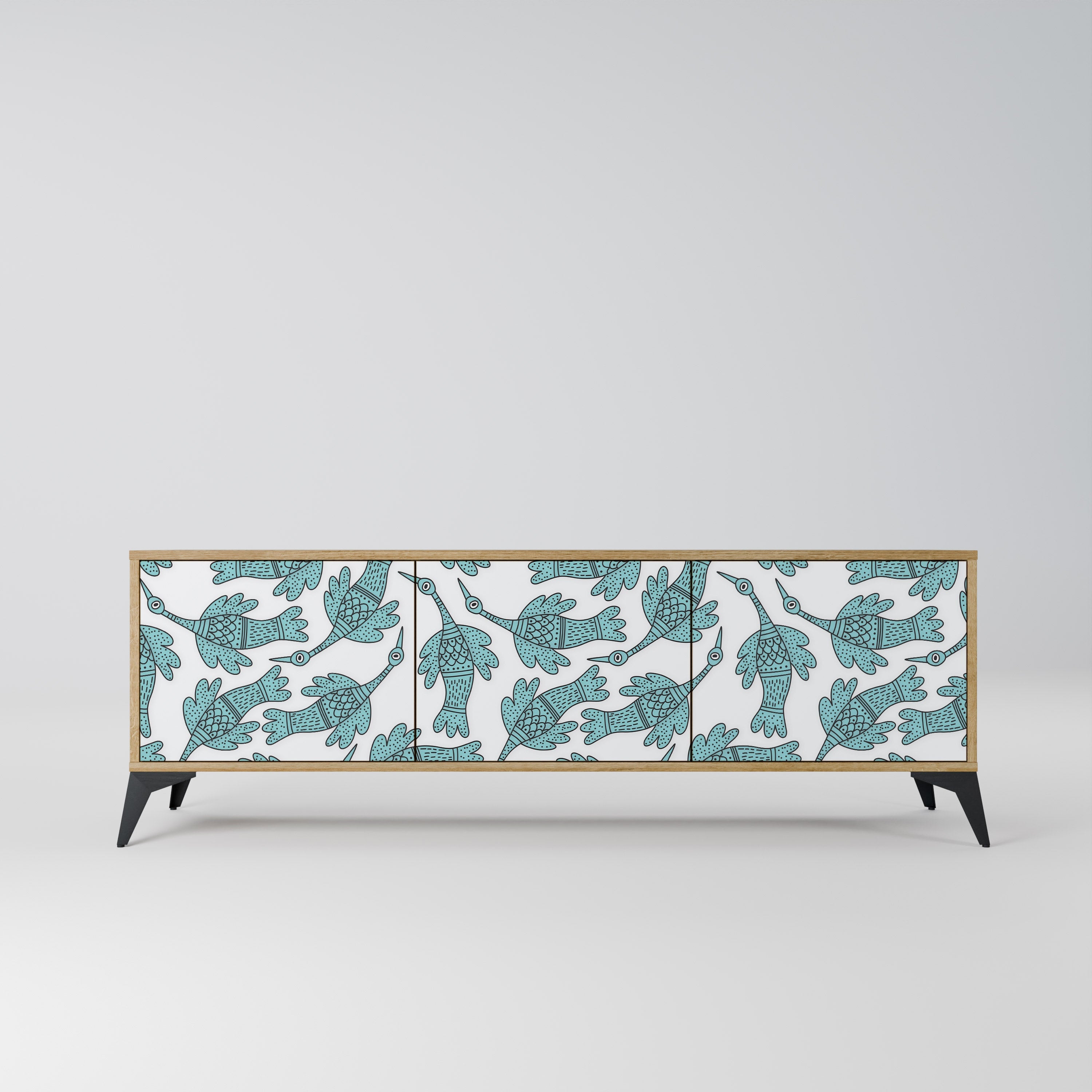 WATERSPOUT SONGIBIRD 3-Door TV Stand in Oak Effect