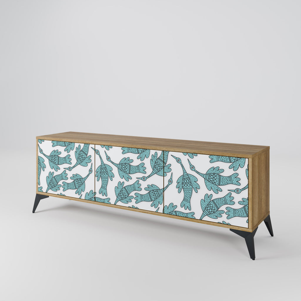 WATERSPOUT SONGIBIRD 3-Door TV Stand in Oak Effect