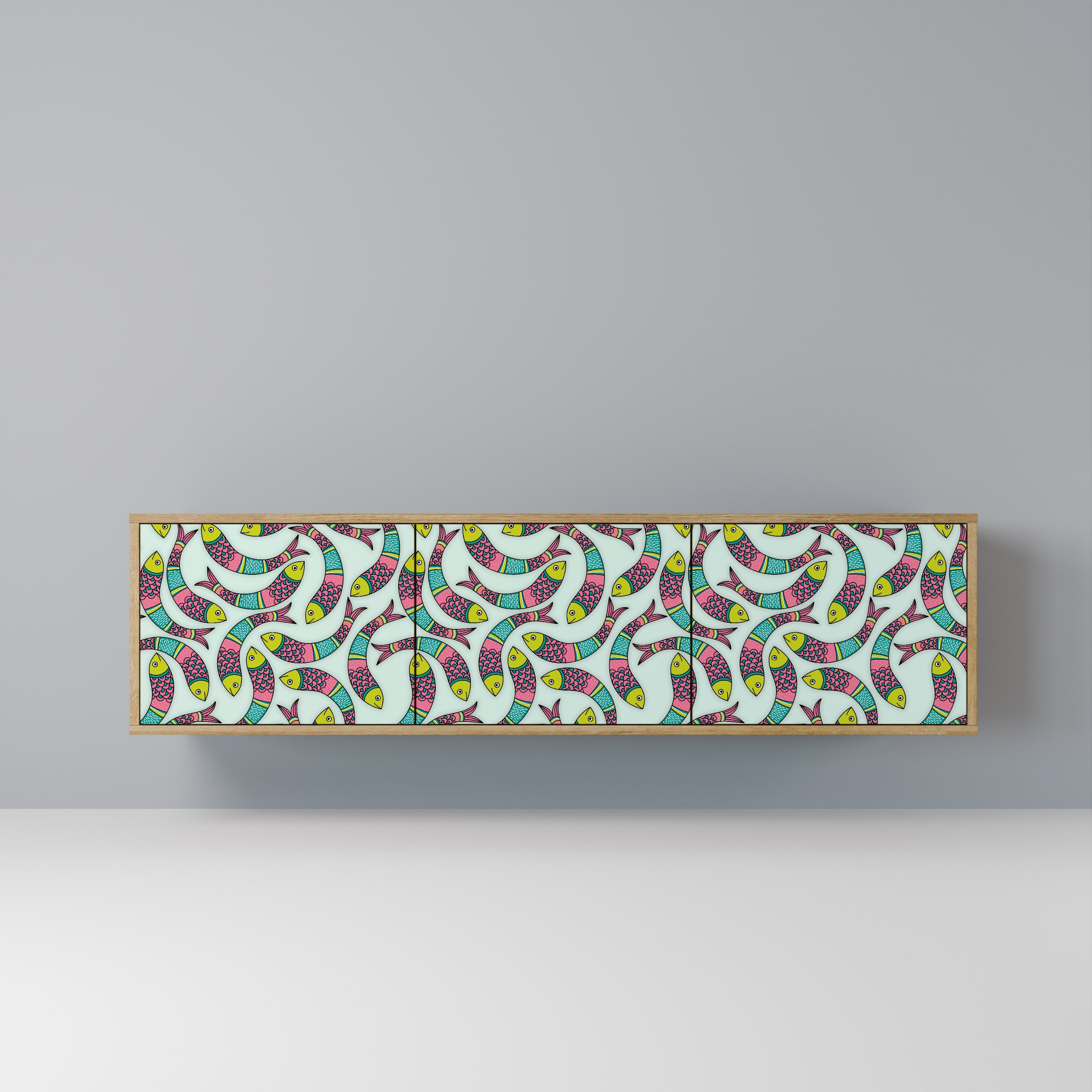 INDIAN FISH TV-Lowboard mit 3 Türen in Eiche-Optik