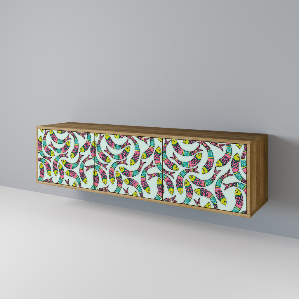 INDIAN FISH TV-Lowboard mit 3 Türen in Eiche-Optik