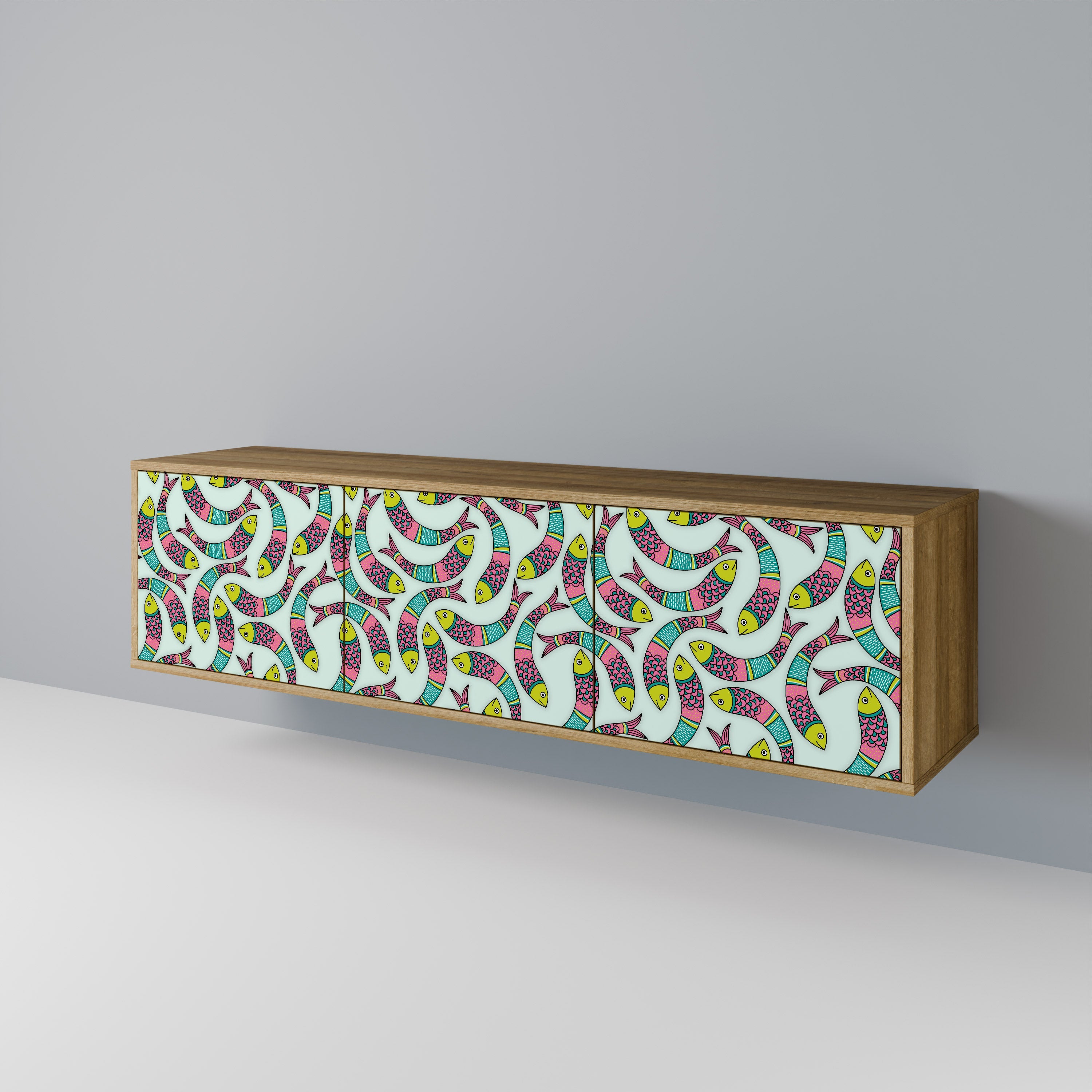 INDIAN FISH TV-Lowboard mit 3 Türen in Eiche-Optik