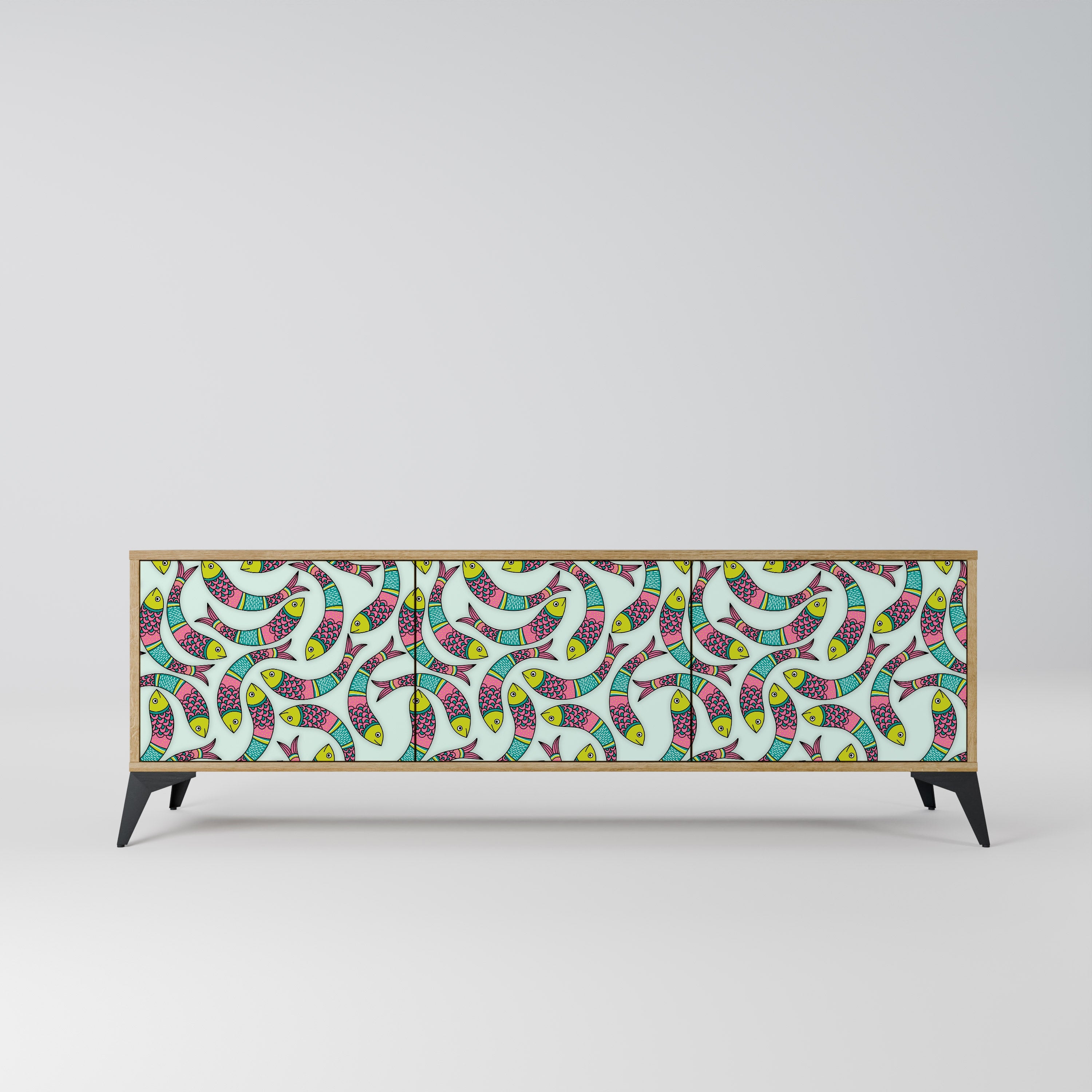 INDIAN FISH TV-Lowboard mit 3 Türen in Eiche-Optik