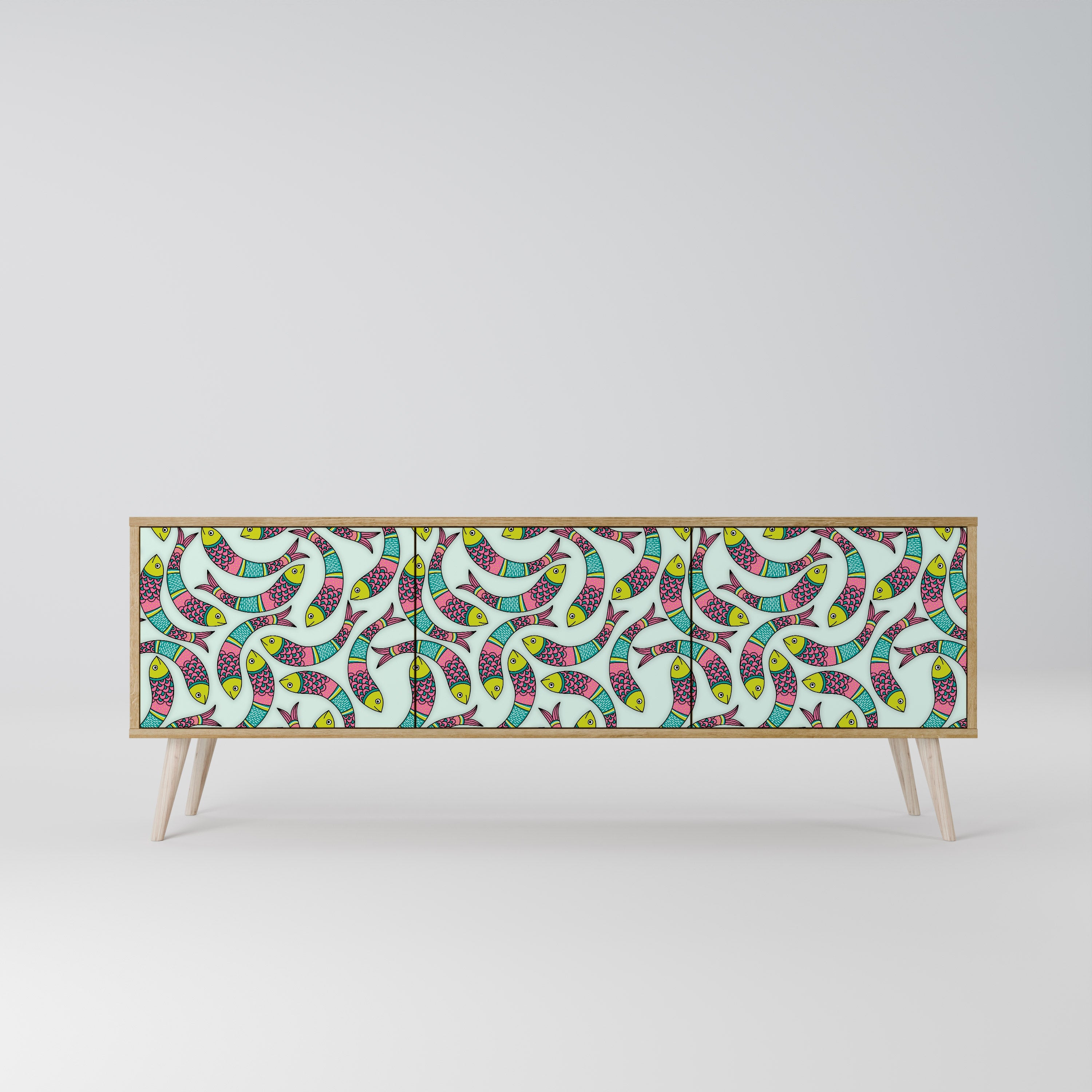 INDIAN FISH TV-Lowboard mit 3 Türen in Eiche-Optik