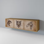 STEAMPUNK CLAN TV-Lowboard mit 3 Türen in Eiche-Optik