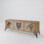 STEAMPUNK CLAN TV-Lowboard mit 3 Türen in Eiche-Optik