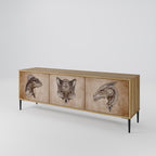 STEAMPUNK CLAN TV-Lowboard mit 3 Türen in Eiche-Optik