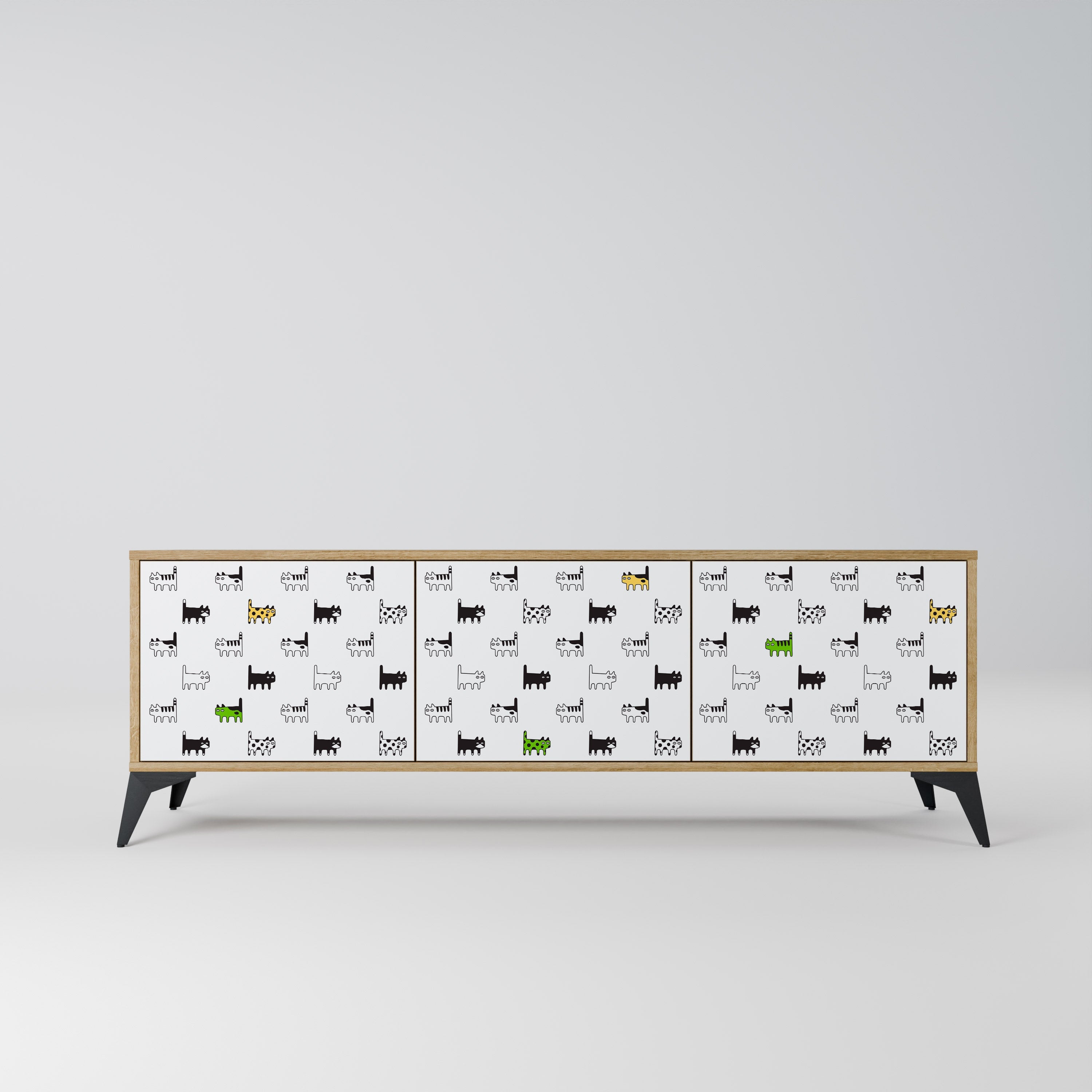 CATS COMPILATION TV-Lowboard mit 3 Türen in Eiche-Optik