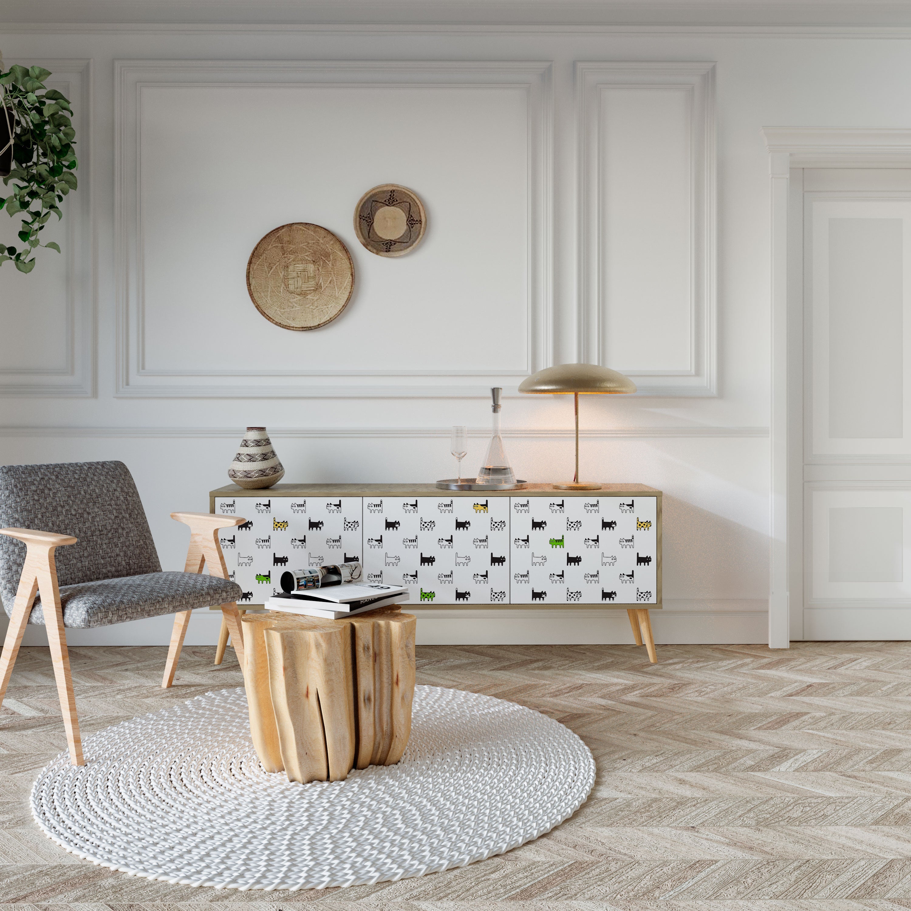 CATS COMPILATION TV-Lowboard mit 3 Türen in Eiche-Optik