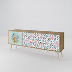 COLORFUL ALPACAS 3-Door TV Stand in Oak Effect