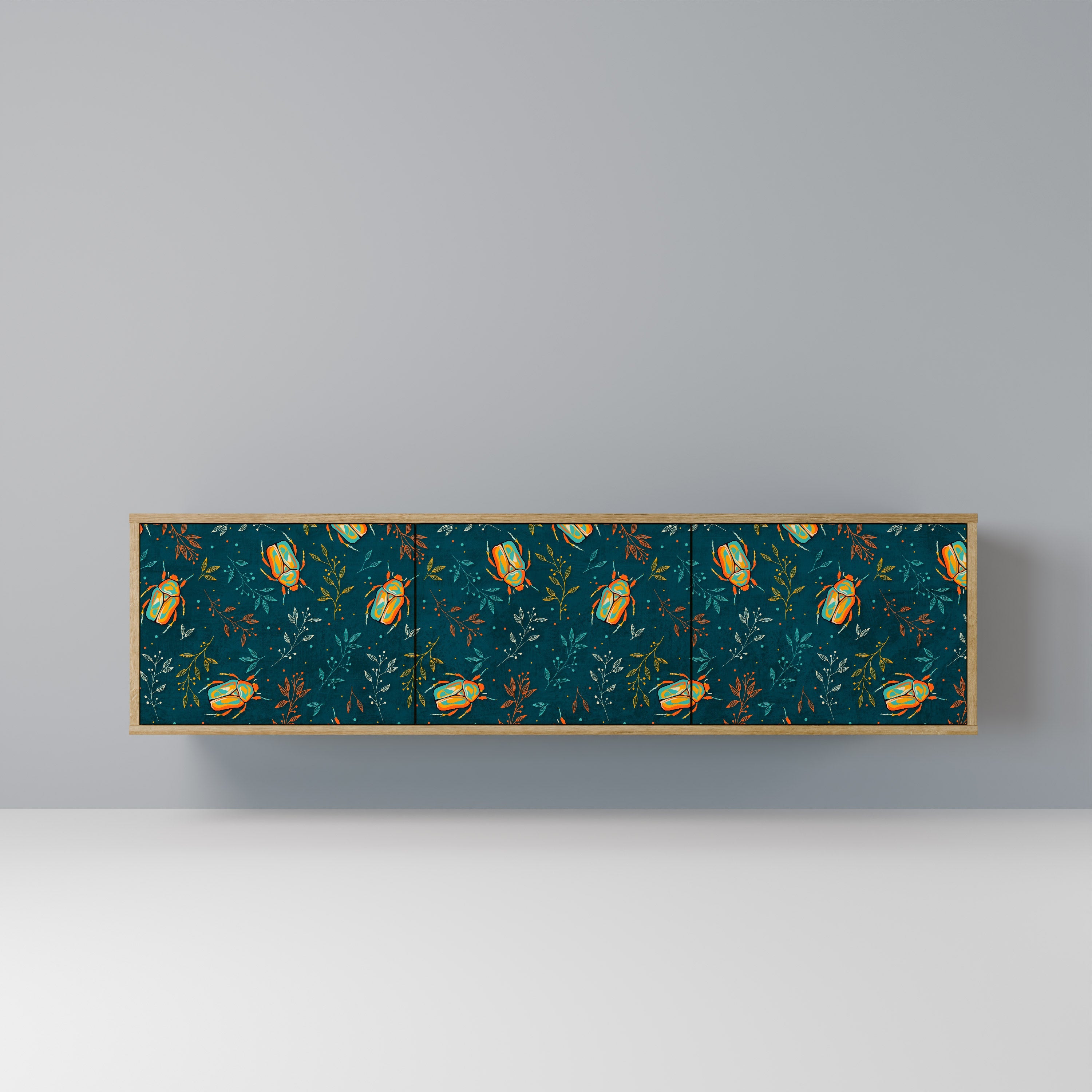 AUTUMN INSECTS TV-Lowboard mit 3 Türen in Eiche-Optik