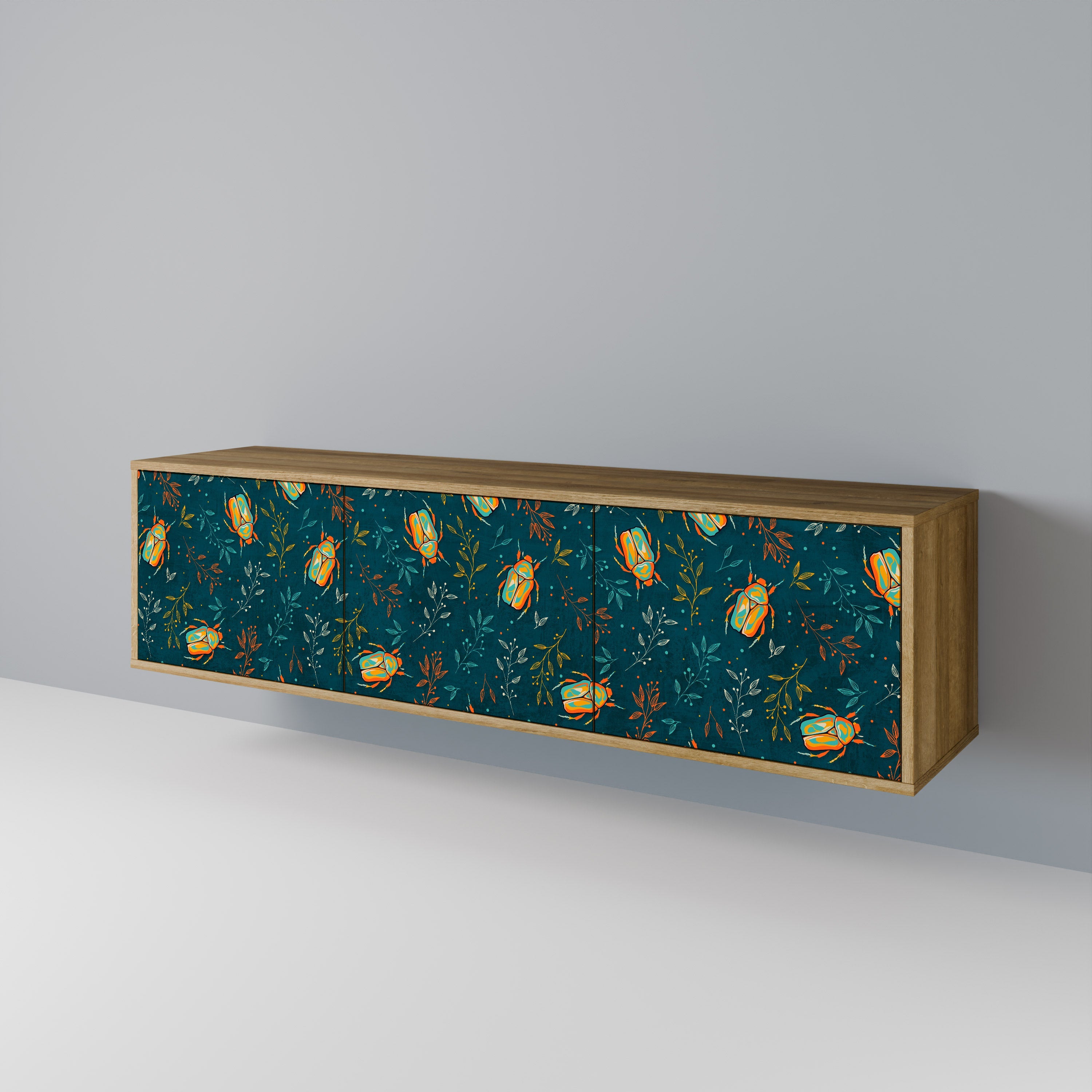AUTUMN INSECTS TV-Lowboard mit 3 Türen in Eiche-Optik