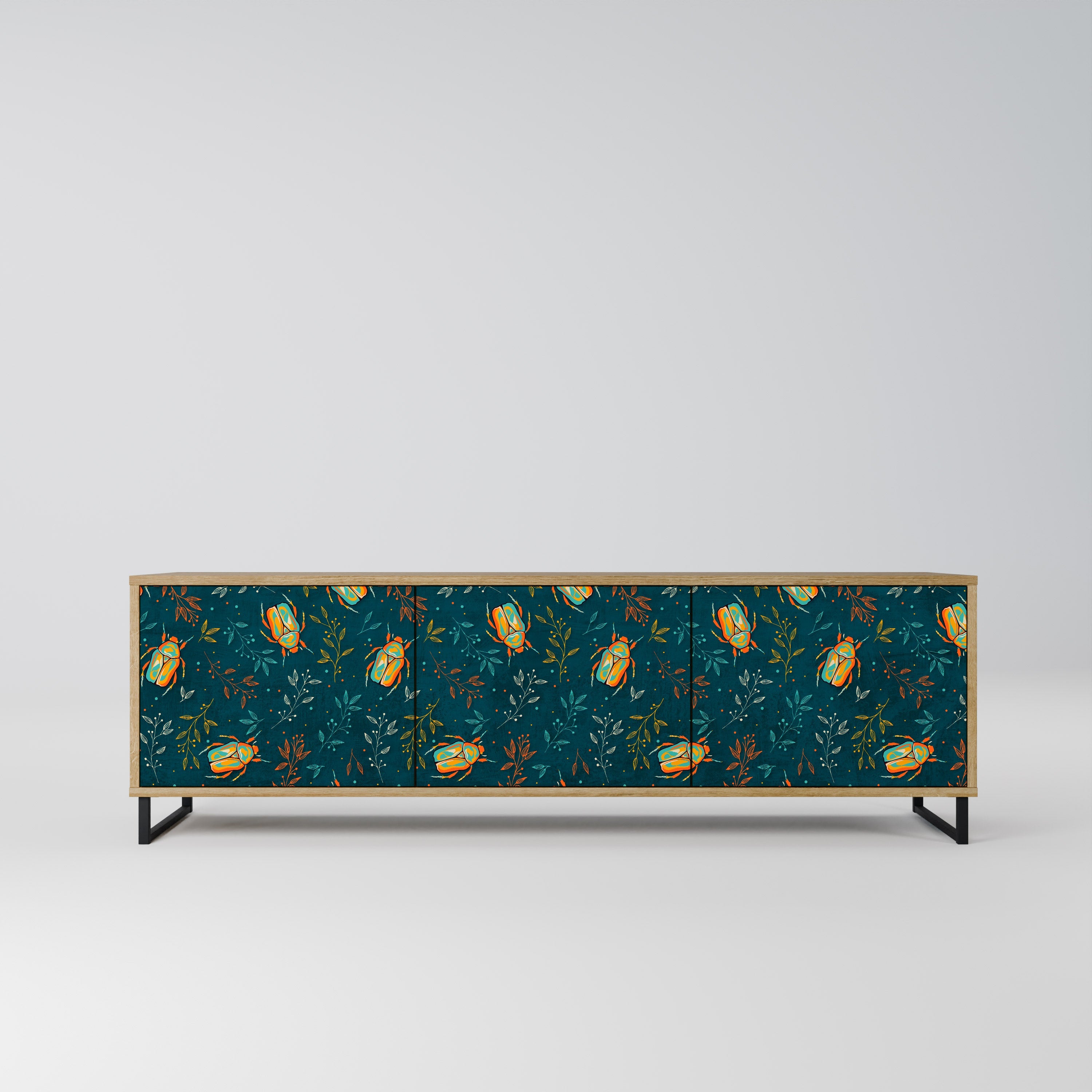 AUTUMN INSECTS TV-Lowboard mit 3 Türen in Eiche-Optik