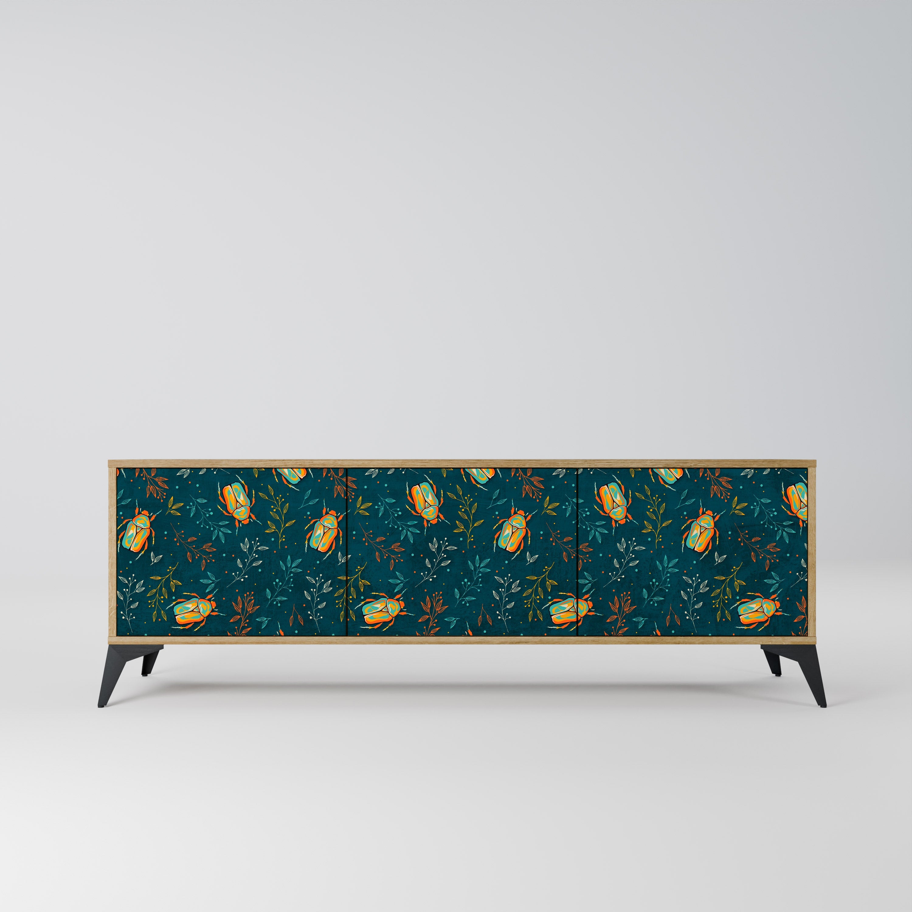 AUTUMN INSECTS TV-Lowboard mit 3 Türen in Eiche-Optik