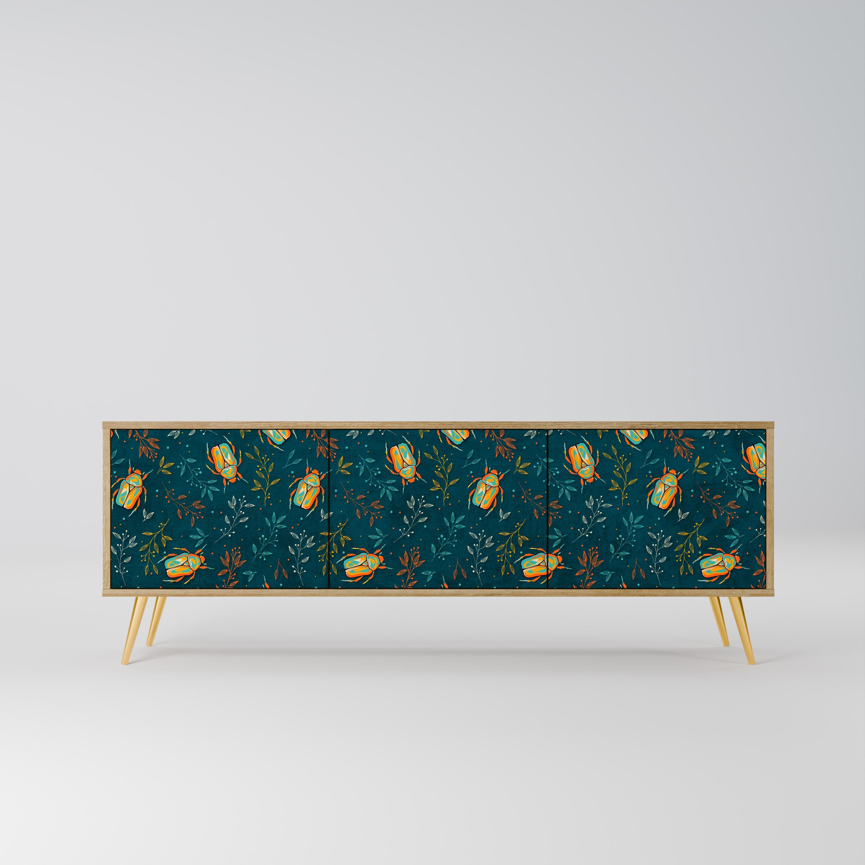 AUTUMN INSECTS TV-Lowboard mit 3 Türen in Eiche-Optik