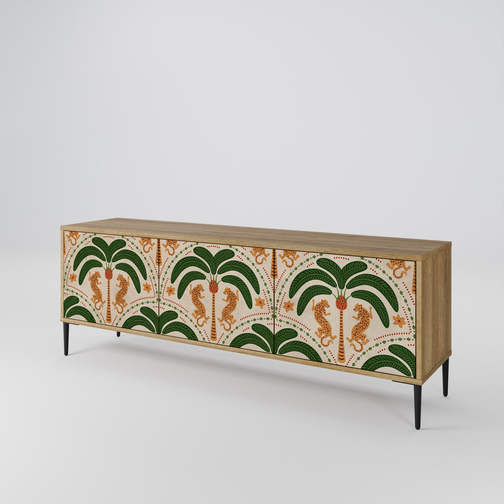 DANCING PREDATORS TV-Lowboard mit 3 Türen in Eiche-Optik