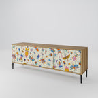 COLORFUL INSECTS 3-Door TV Stand in Oak Effect