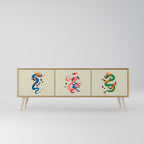 MYTHOLOGICAL CREATURES TV-Lowboard mit 3 Türen in Eiche-Optik