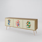 MYTHOLOGICAL CREATURES TV-Lowboard mit 3 Türen in Eiche-Optik