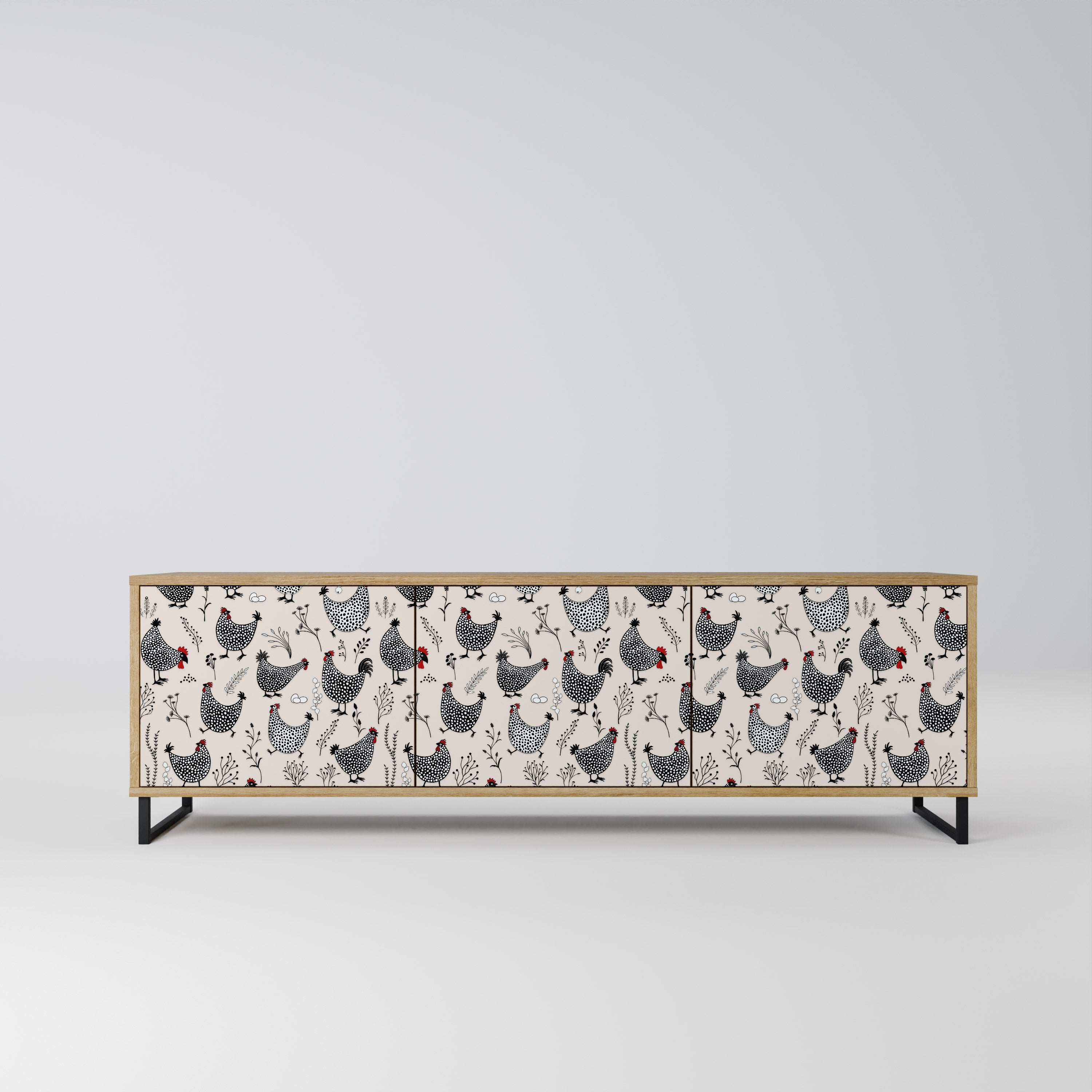 HAPPY HENS TV-Lowboard mit 3 Türen in Eiche-Optik