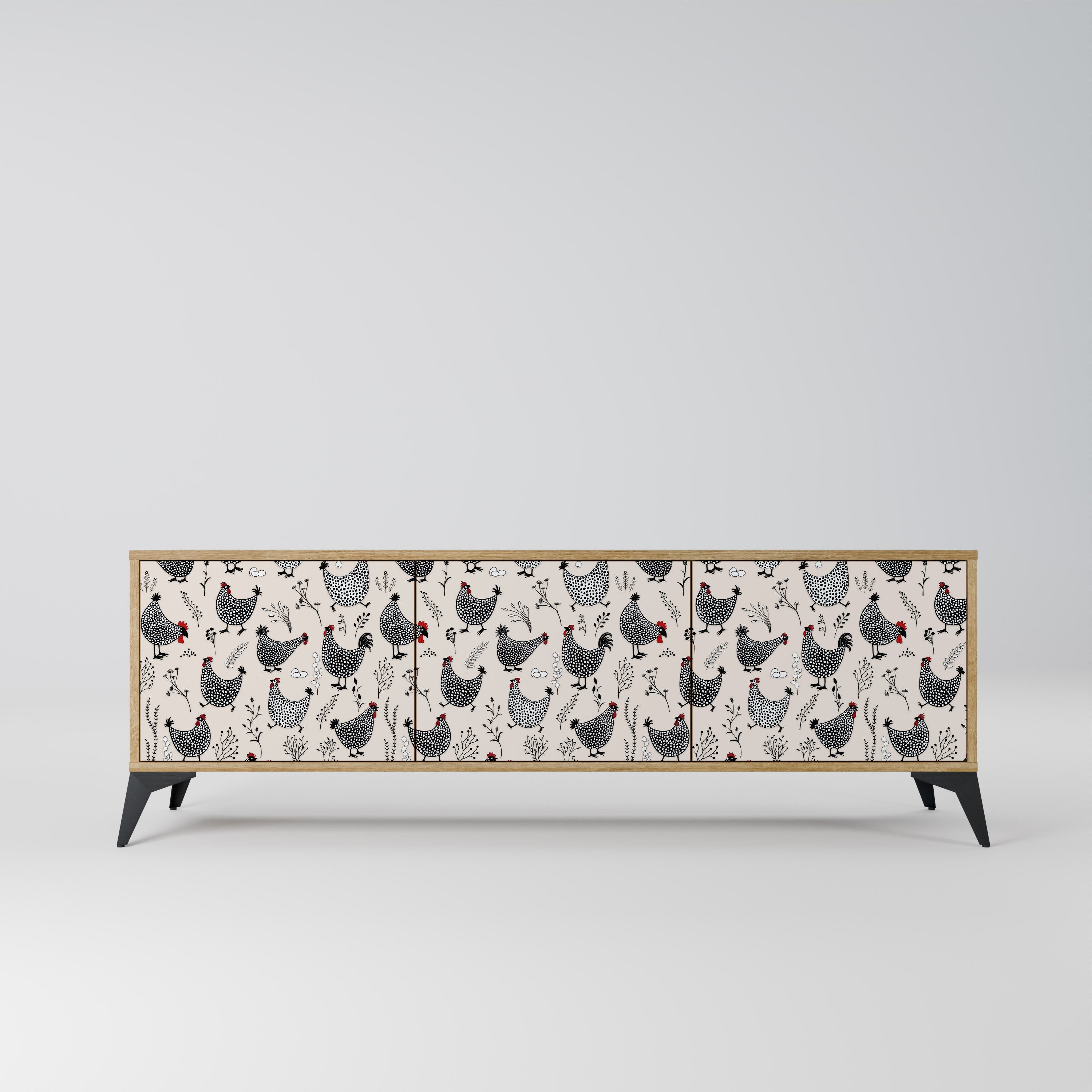 HAPPY HENS TV-Lowboard mit 3 Türen in Eiche-Optik