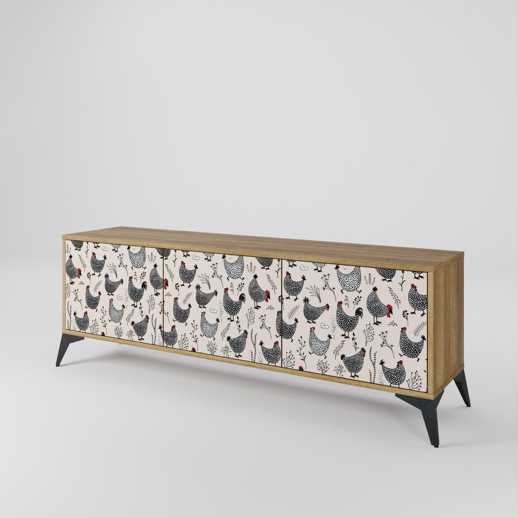 HAPPY HENS TV-Lowboard mit 3 Türen in Eiche-Optik