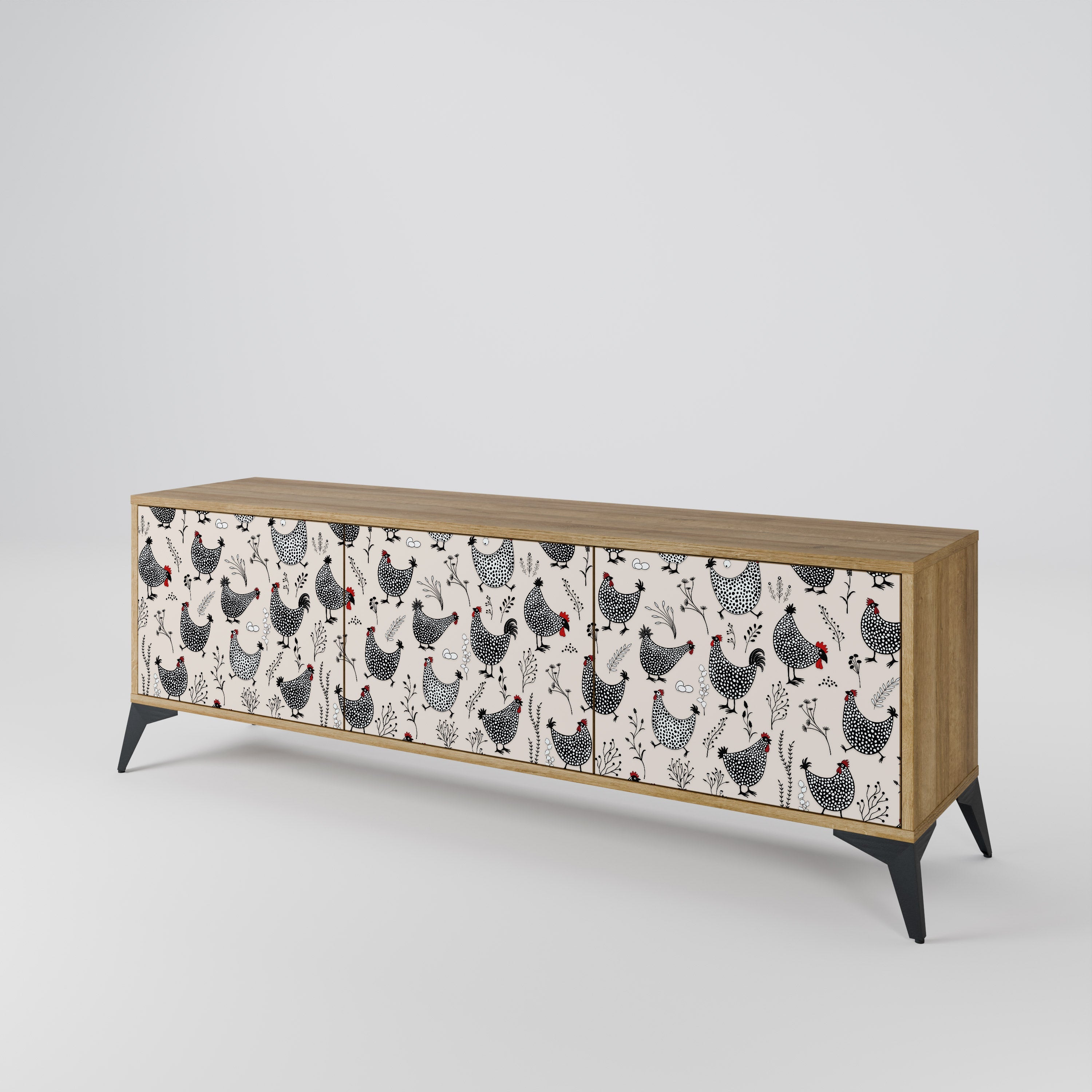 HAPPY HENS TV-Lowboard mit 3 Türen in Eiche-Optik