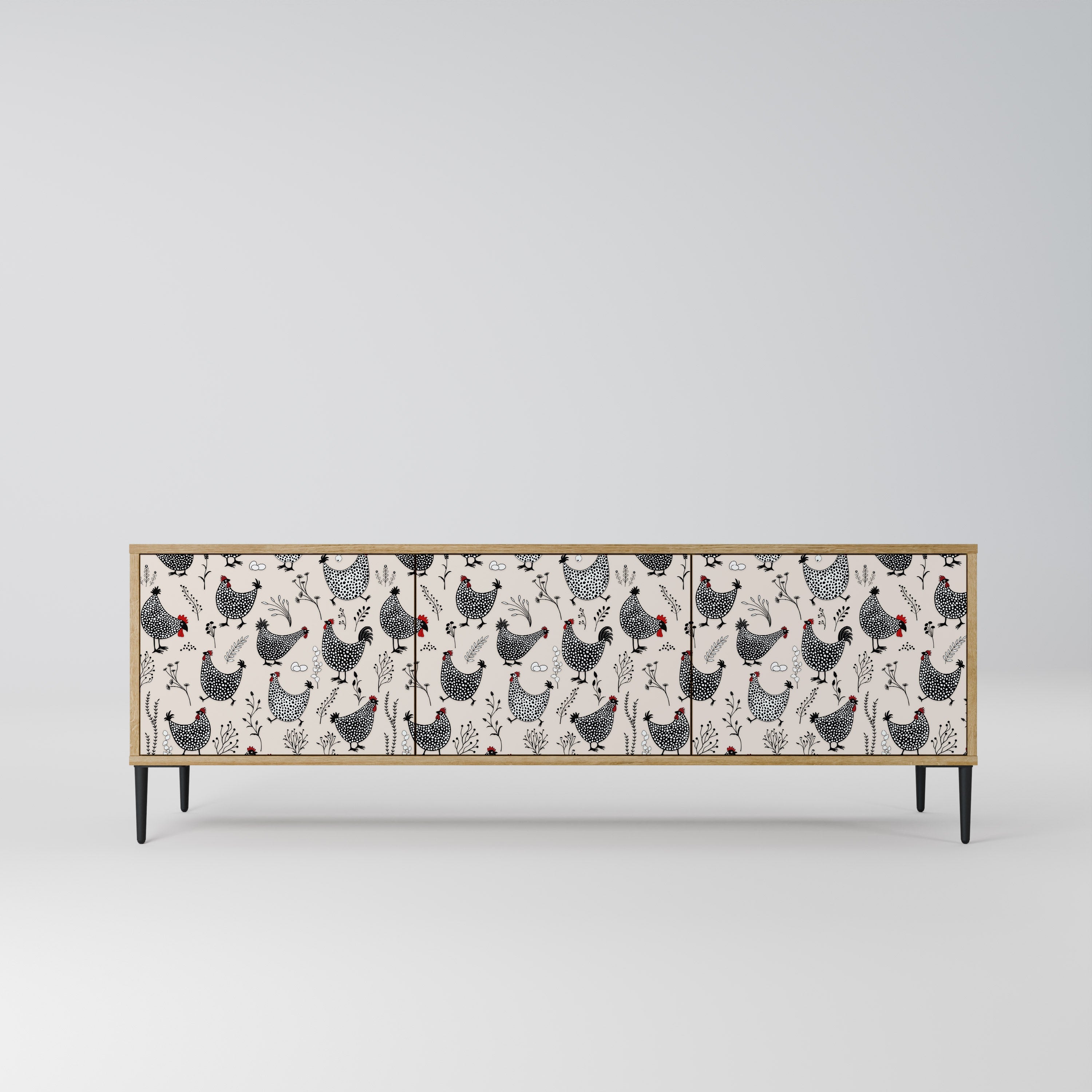 HAPPY HENS TV-Lowboard mit 3 Türen in Eiche-Optik