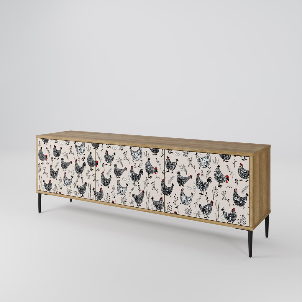 HAPPY HENS TV-Lowboard mit 3 Türen in Eiche-Optik