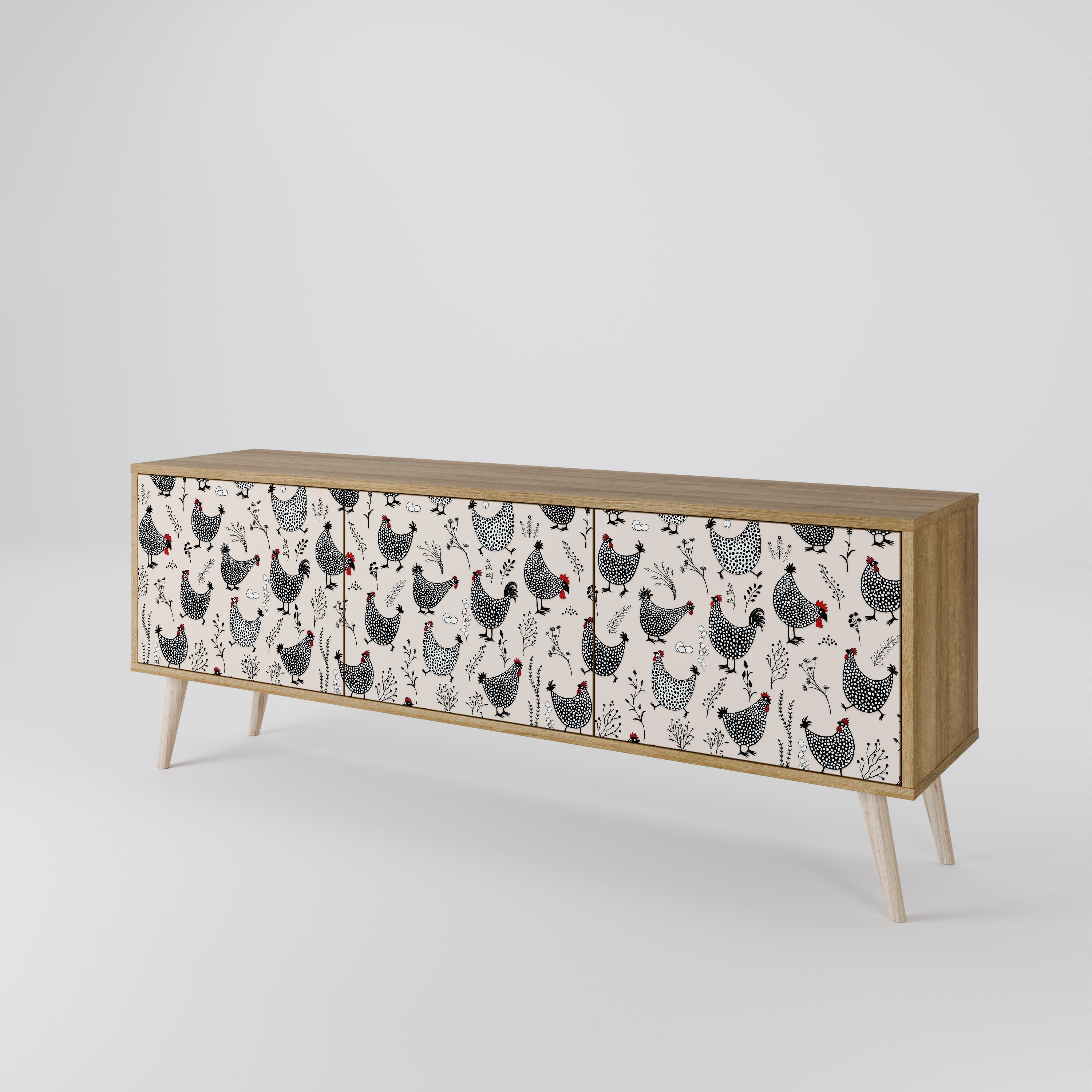 HAPPY HENS TV-Lowboard mit 3 Türen in Eiche-Optik