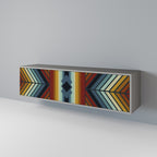 INDIGENOUS ZIGZAG TV-Lowboard mit 3 Türen in Grau