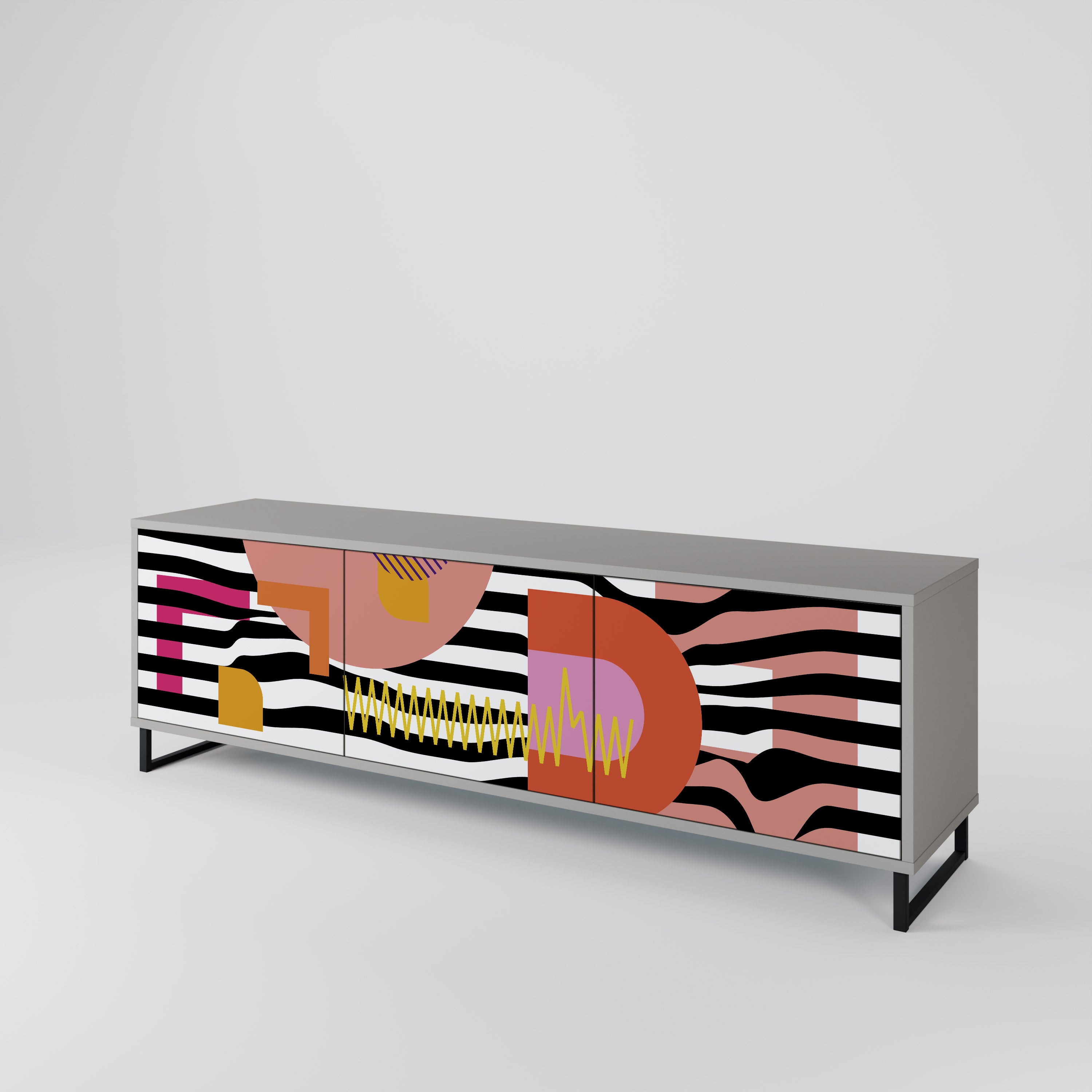 CHROMATIC ABSTRACT 3-türiges TV-Lowboard