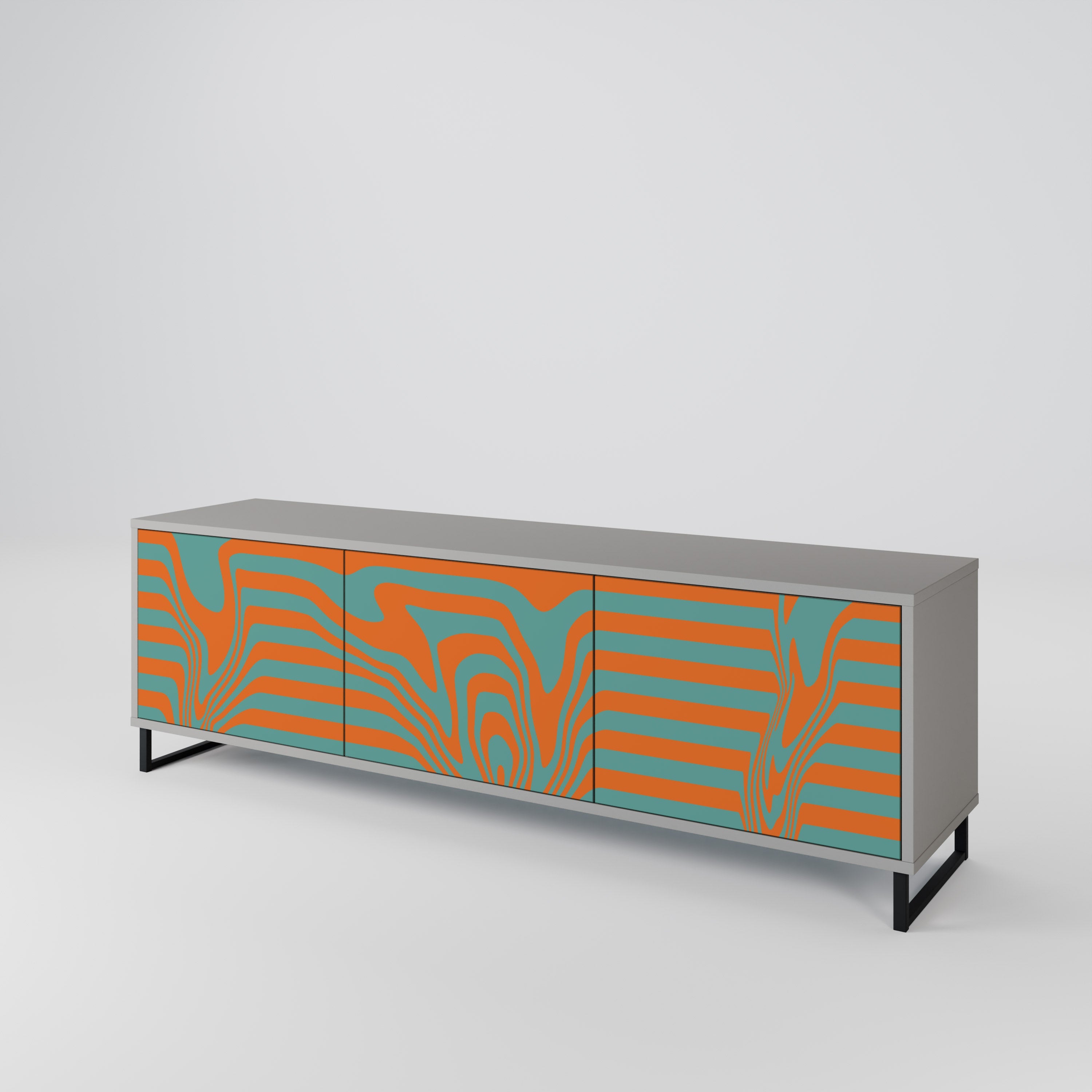 LINE COLLAPSE TV-Lowboard mit 3 Türen in Grau