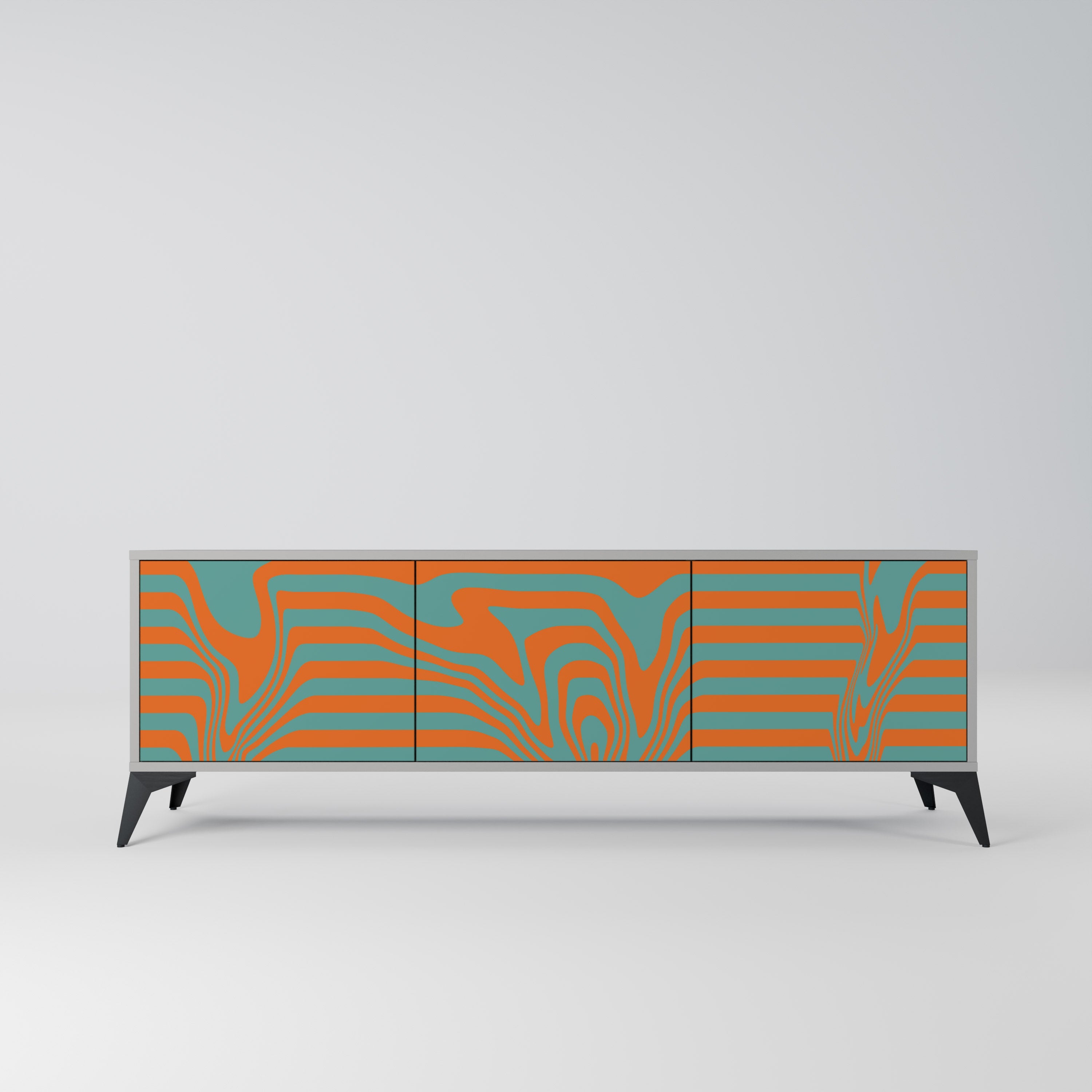 LINE COLLAPSE TV-Lowboard mit 3 Türen in Grau